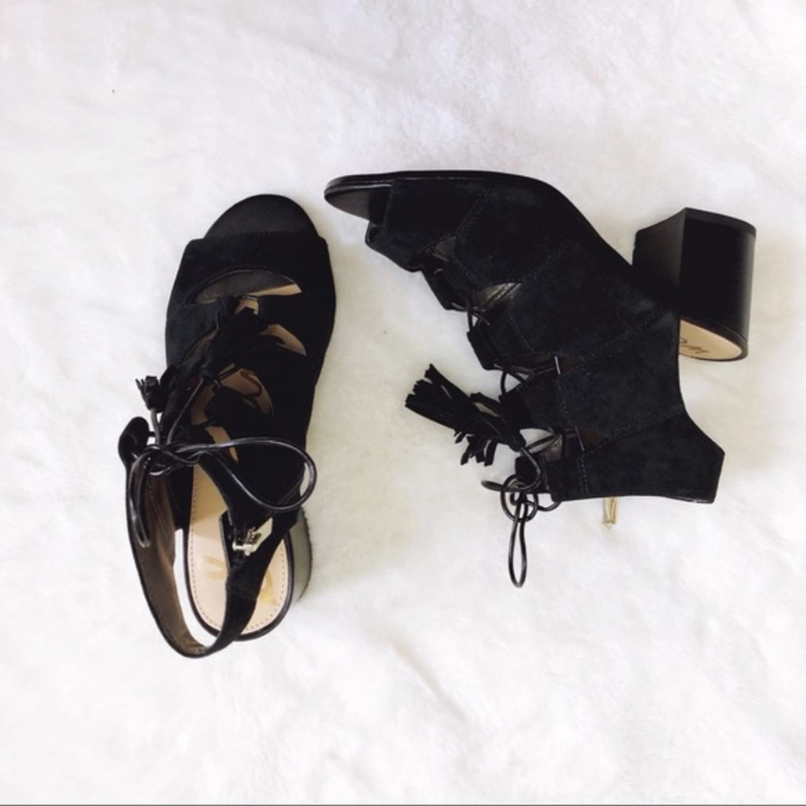 Other Sam Edelman Black Suede Sarabeth Heels with Side Zipper Size US 7 / IT 37 - 2 Thumbnail