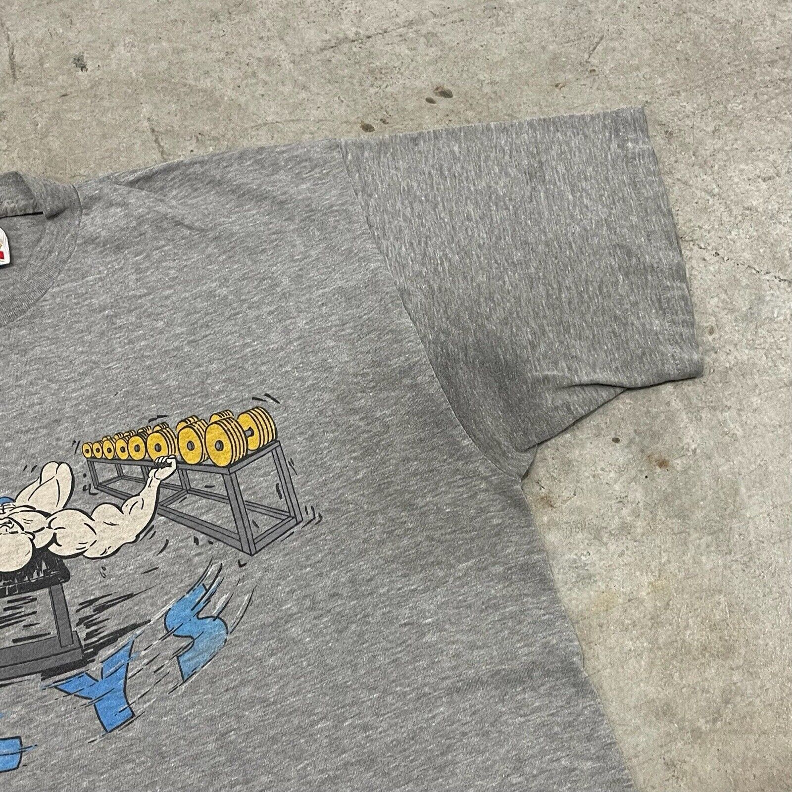 Hanes × Vintage Vintage 80s Golds Gym "Flys" Bodybuilding Gray T Shirt GRAIL Size US XL / EU 56 / 4 - 3 Thumbnail