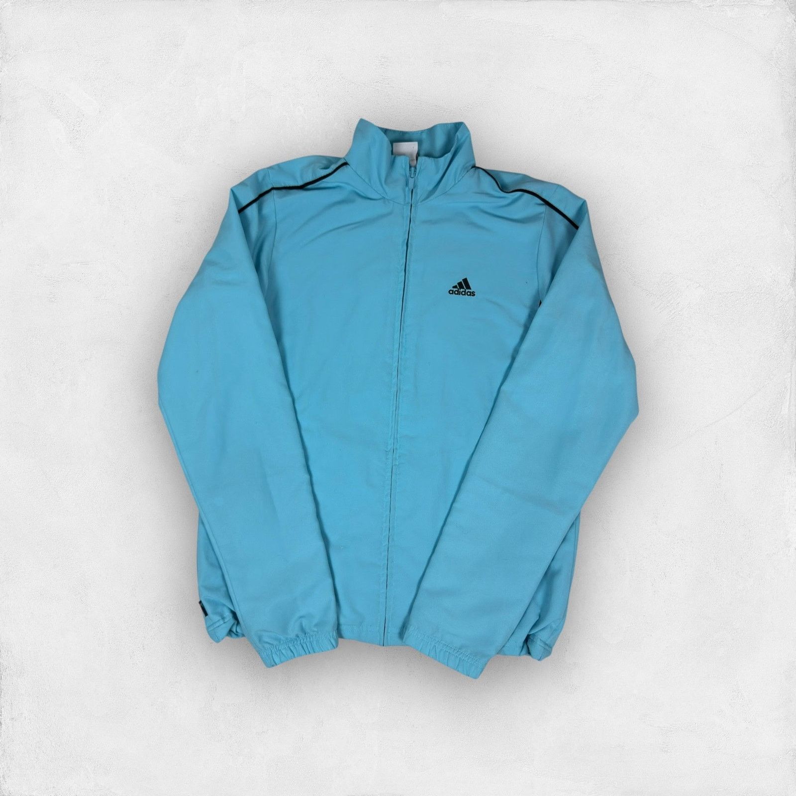 Adidas Adidas Women's Aqua Logo Full Zip Track Jacket Small Size S / US 4 / IT 40 - 1 Thumbnail