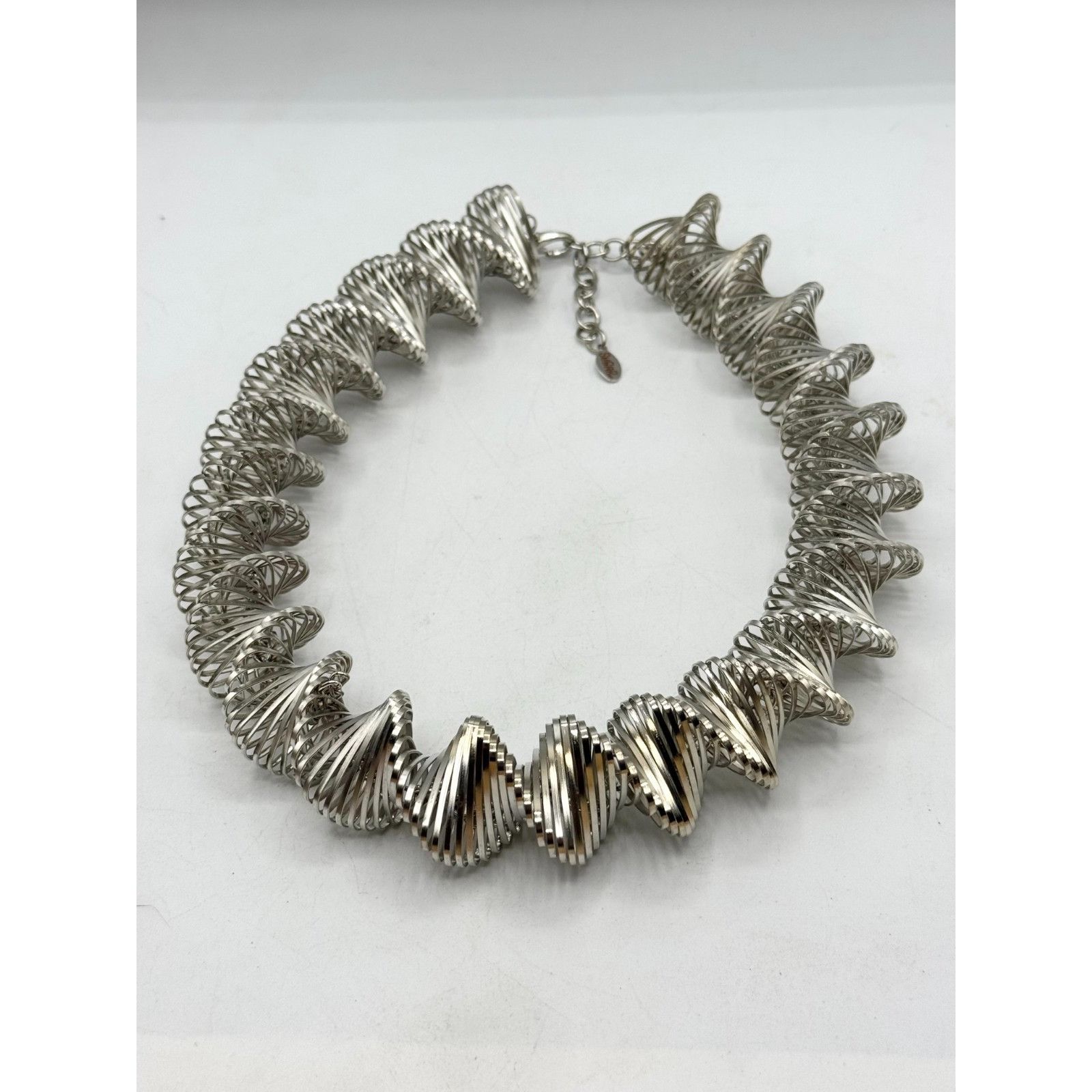 Other Piano wire silver spiral coil stretch collar necklace Size ONE SIZE - 4 Thumbnail