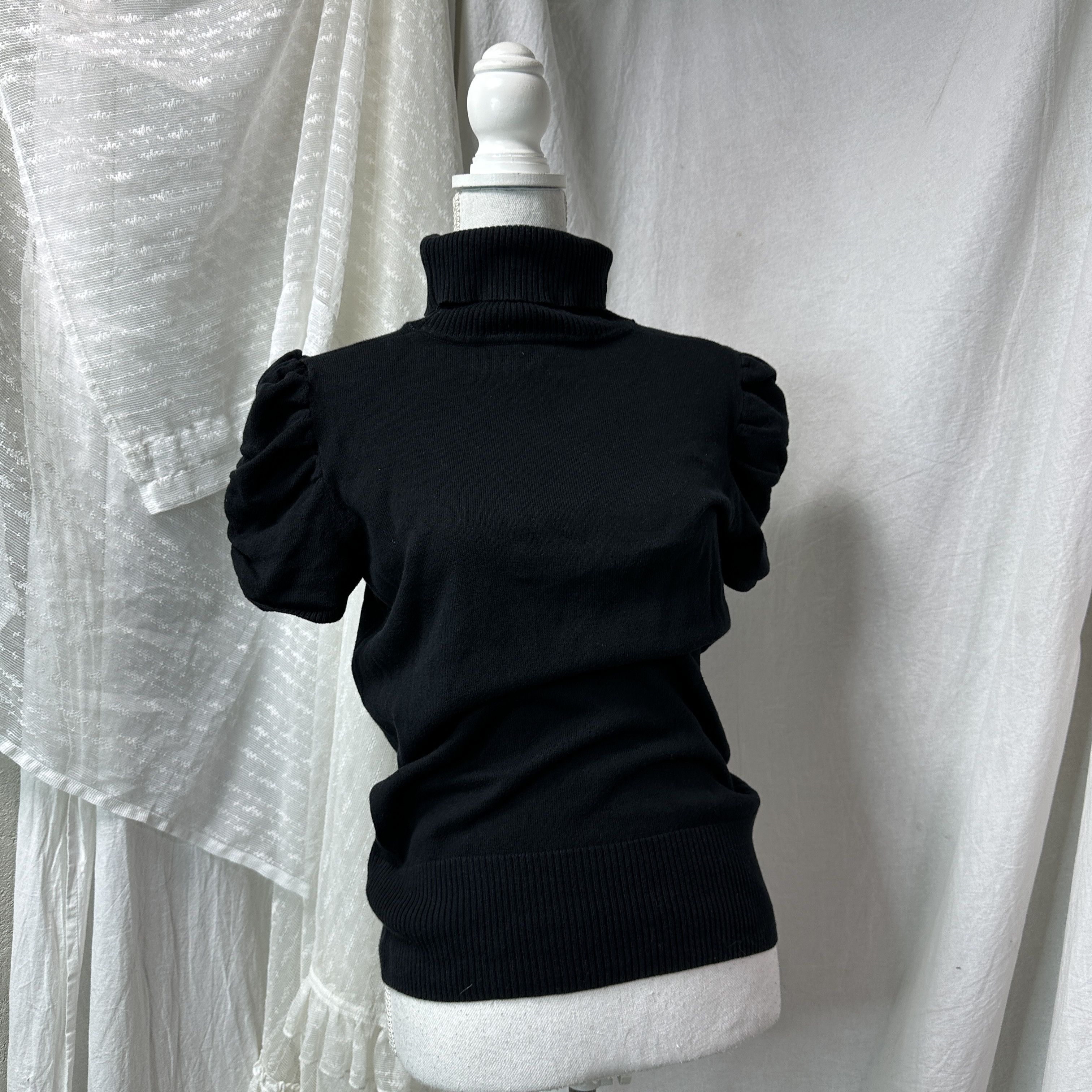 Vintage Vintage Basic Ruched Turtleneck Sweater Top Y2K Size M / US 6-8 / IT 42-44 - 4 Thumbnail