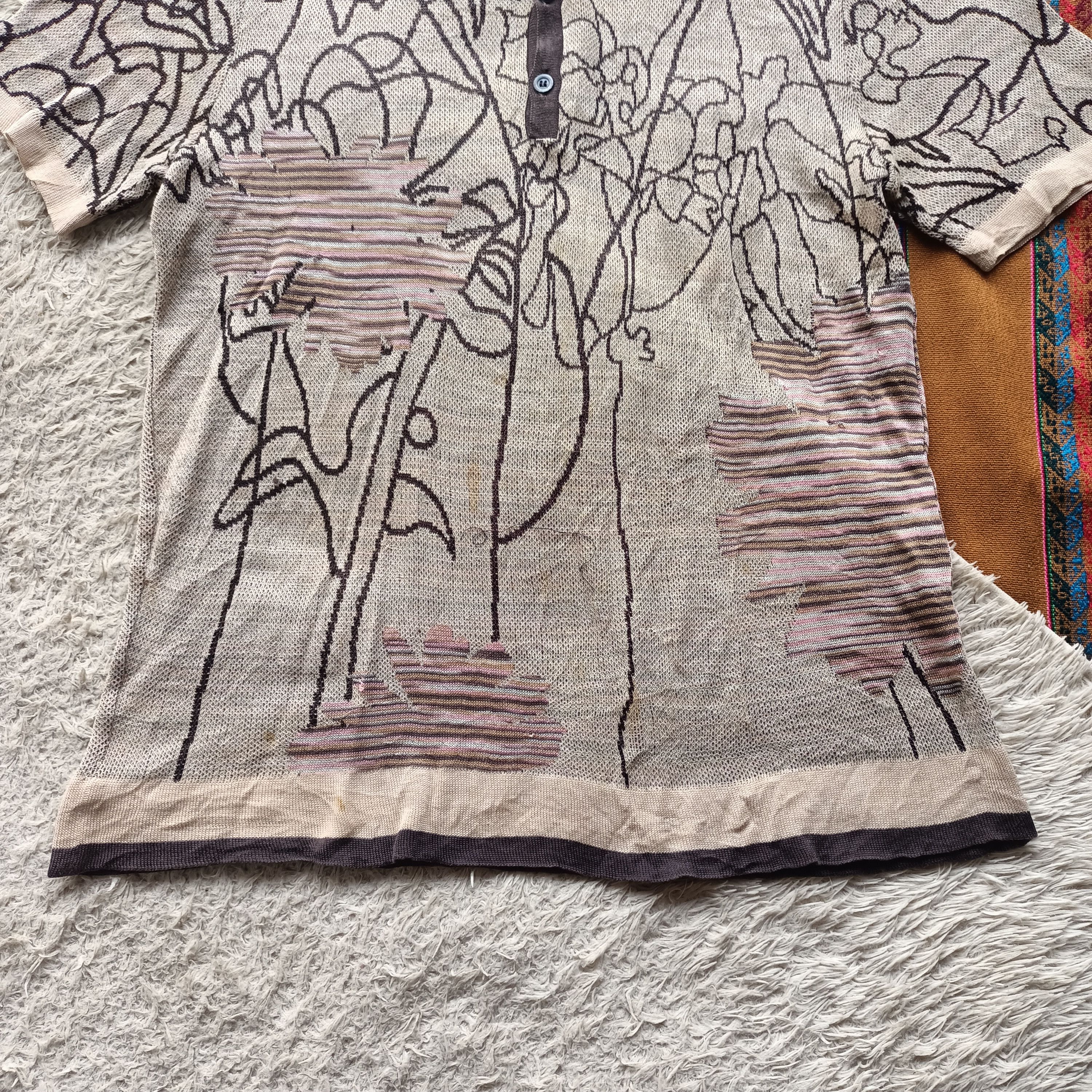 Missoni 00s Missoni italy tropical forest rayon polo shirt Size US M / EU 48-50 / 2 - 7 Thumbnail