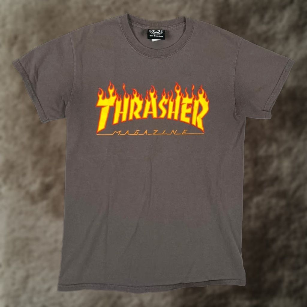 Thrasher VINTAGE Thrasher T-Shirt Men S Gray Crew Neck Short Sleeve 90s Grunge Classic Size US S / EU 44-46 / 1 - 1 Thumbnail