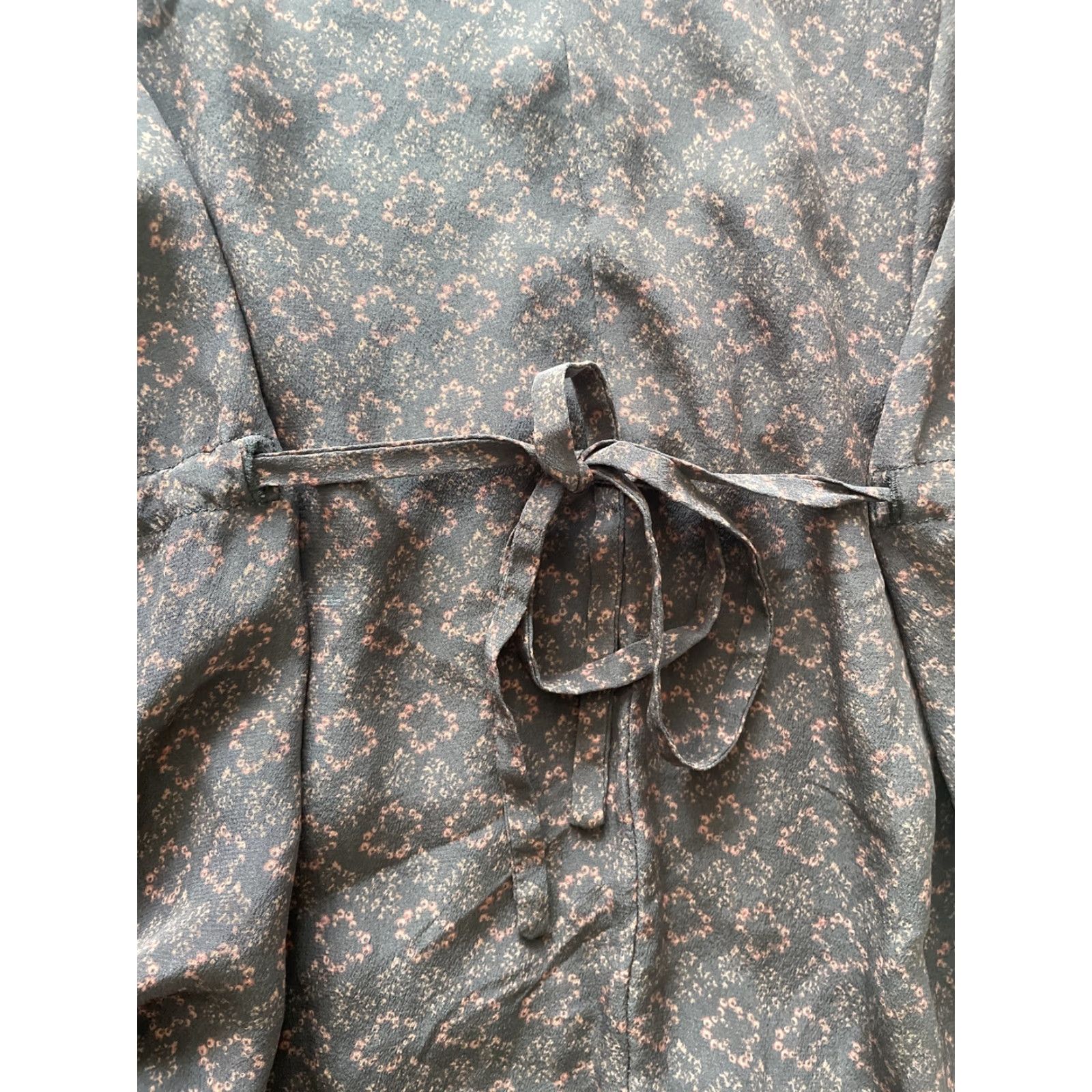 Allsaints AllSaints Silk Dress Flutter Sleeve Geometric Bohemian A-Line Knee Length M Multicolor Women Size M / US 6-8 / IT 42-44 - 5 Thumbnail