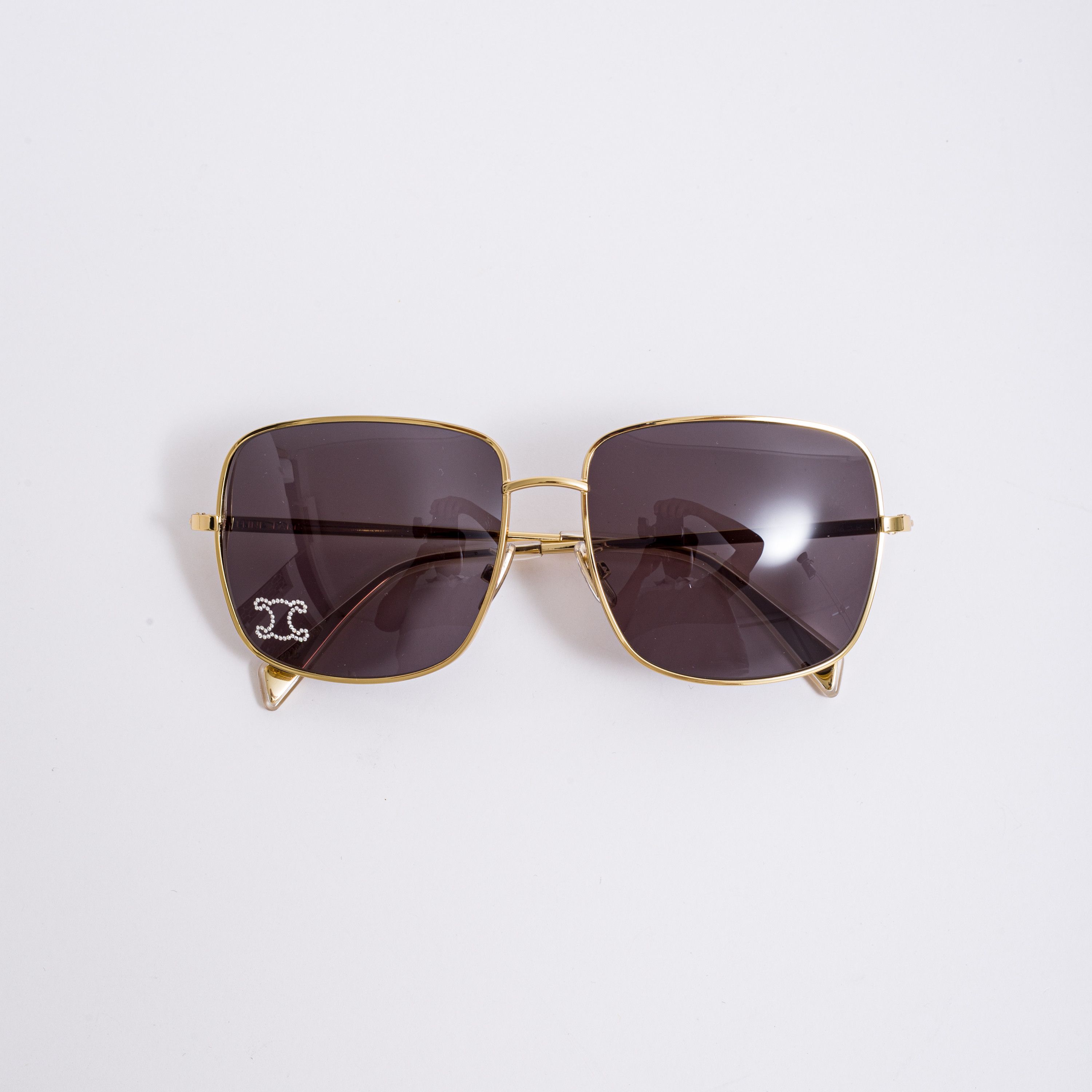 Celine CELINE Triomphe Rhinestone 01 Sunglasses In Metal Size ONE SIZE - 6 Thumbnail