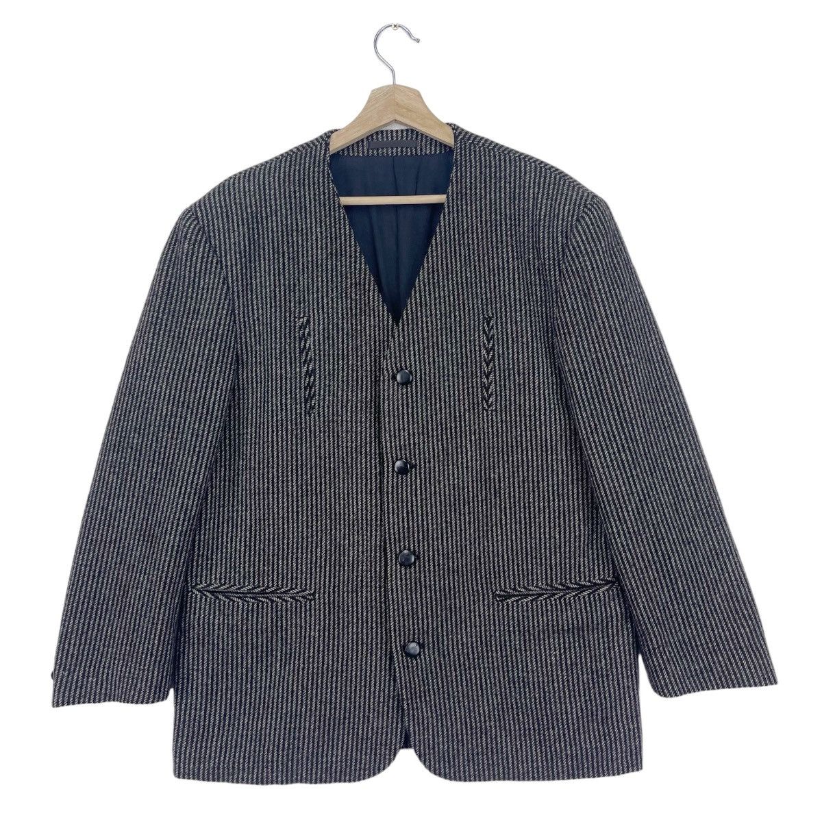 Comme des Garcons Homme Striped Wool Jacket Size US M / EU 48-50 / 2 - 1 Thumbnail