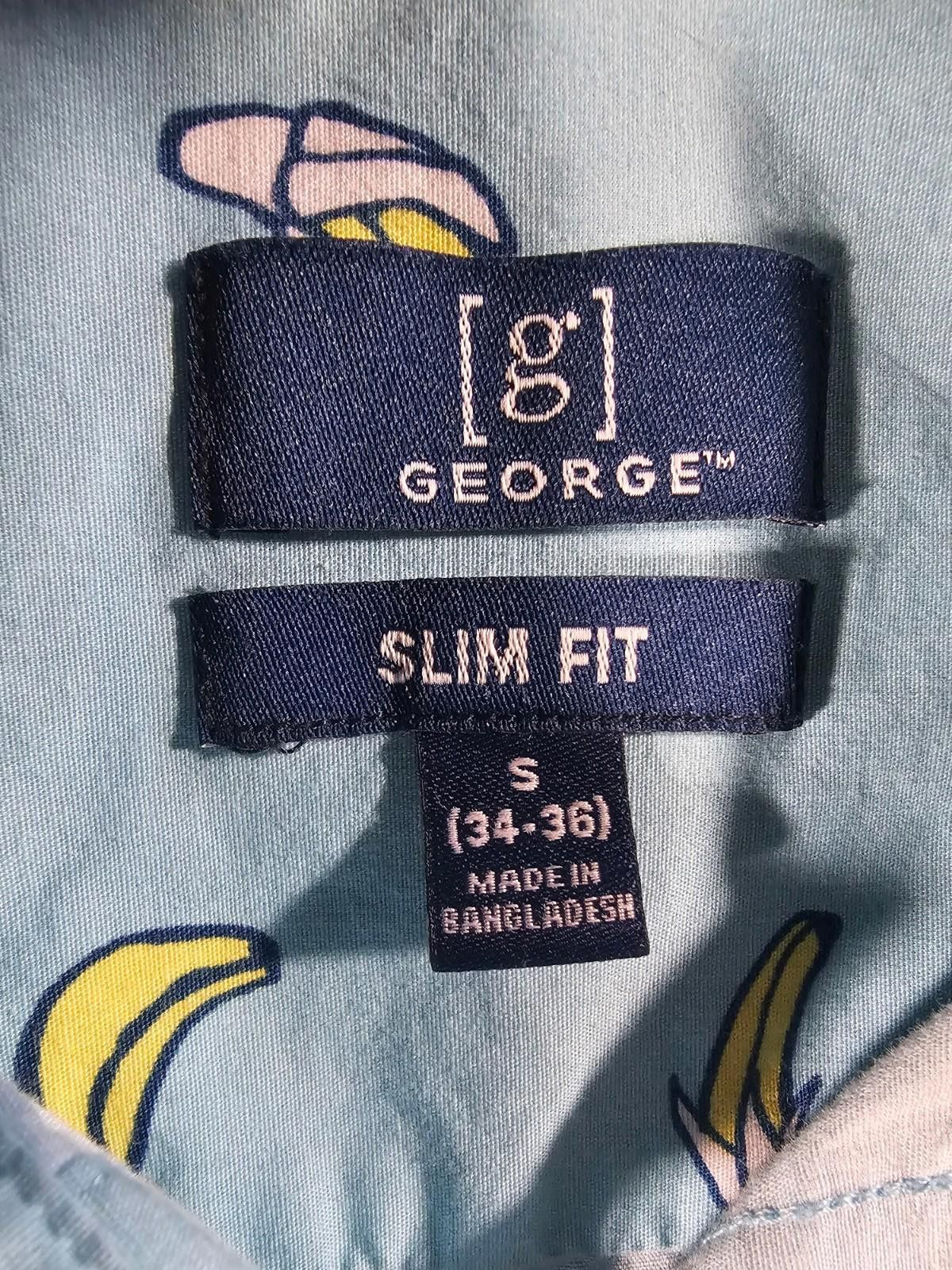 George George Banana Button Up Shirt Mens S Size US S / EU 44-46 / 1 - 2 Thumbnail