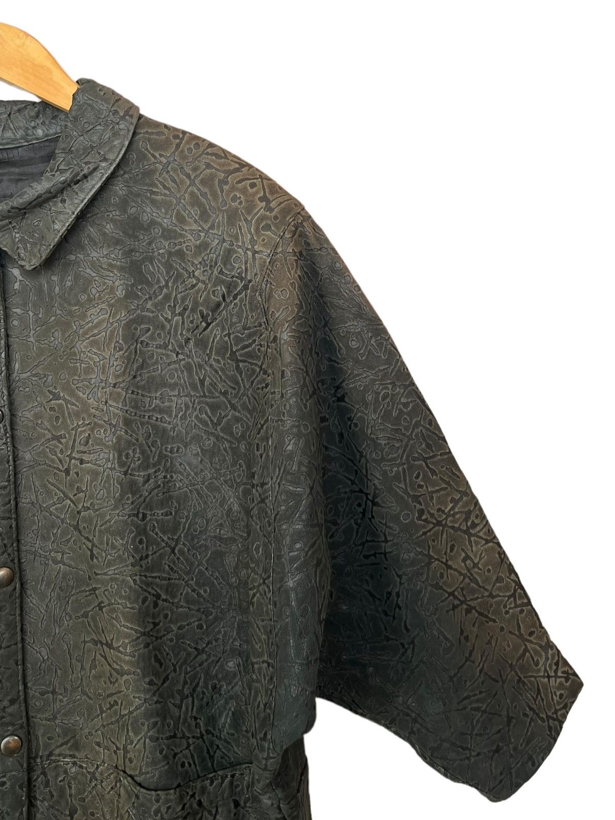 Designer Vintage Neto Art Black Sunfaded Leather Cowboy Jacket Size US L / EU 52-54 / 3 - 5 Thumbnail