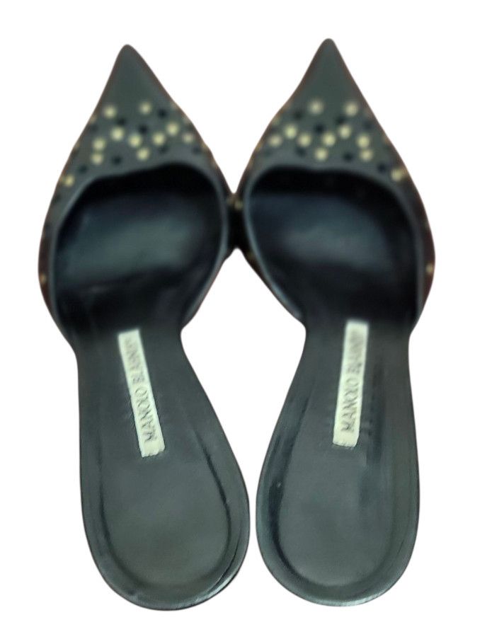 Manolo Blahnik Manolo Blahnik Leather Lasercut Accents Mules Women's Size US 10 / IT 40 - 6 Thumbnail