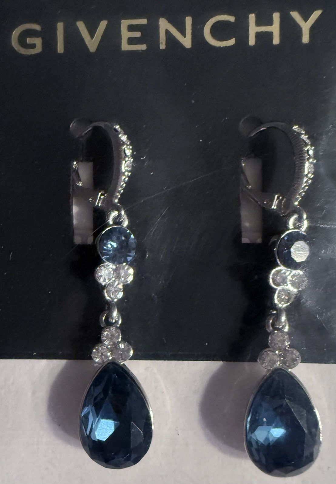 Givenchy Givenchy double-drop Crystal earrings, Rhodium Blue/Silver.. Size ONE SIZE - 20 Thumbnail