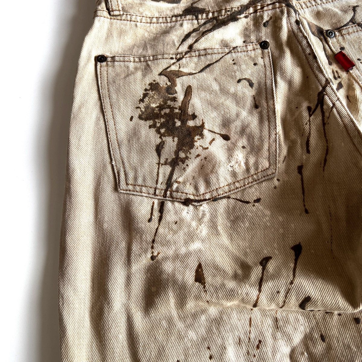 Other YOSHIYUKI KONISHI Bleach & flocky printed design denim Size US 31 - 10 Thumbnail