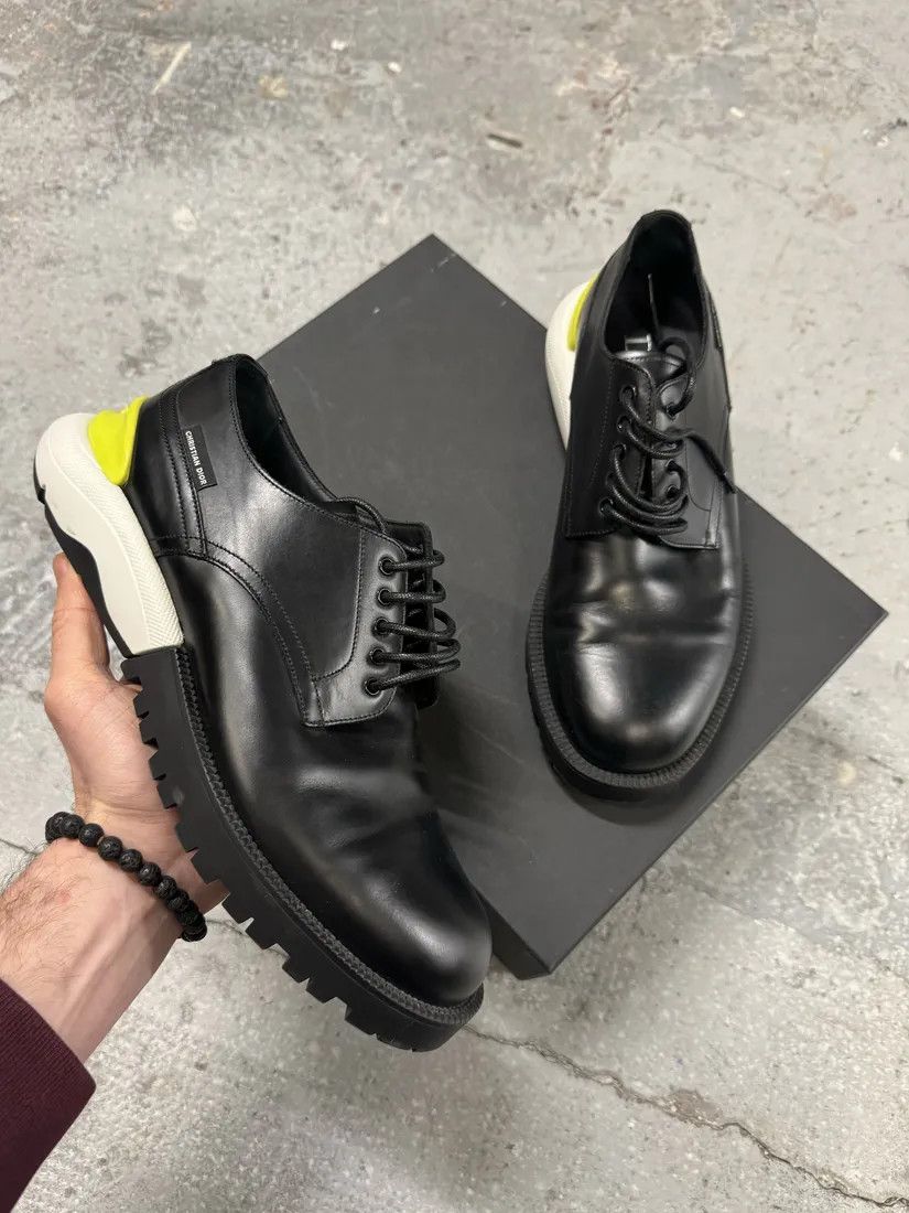 Dior × Vintage Christian Dior Yellow & Black Derby Leather Shoes by Kim Jones Size US 7.5 / EU 40-41 - 1 Thumbnail