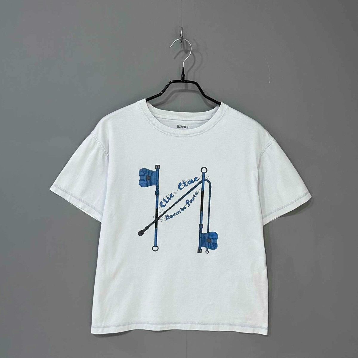 Hermes Hermes Sky Blue Logo Print Short-Sleeve Size XXS / US 00 / IT 34 - 1 Thumbnail