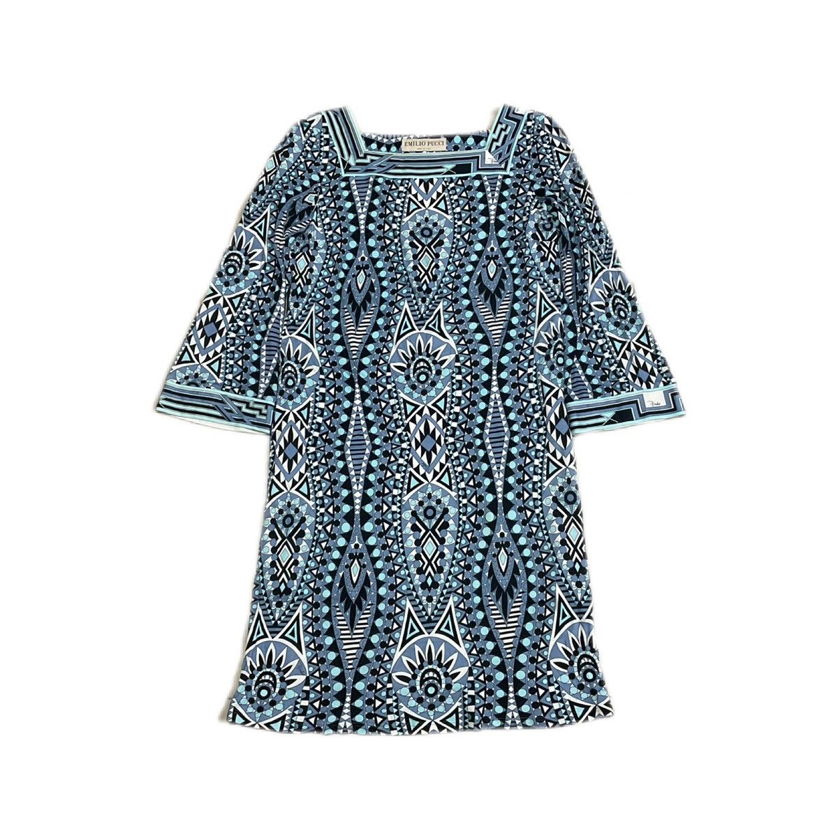 Designer × Emilio Pucci 🔥Rare Vintage Emilio Pucci Iconic Dress Abstract Blue Print Size S / US 4 / IT 40 - 1 Thumbnail
