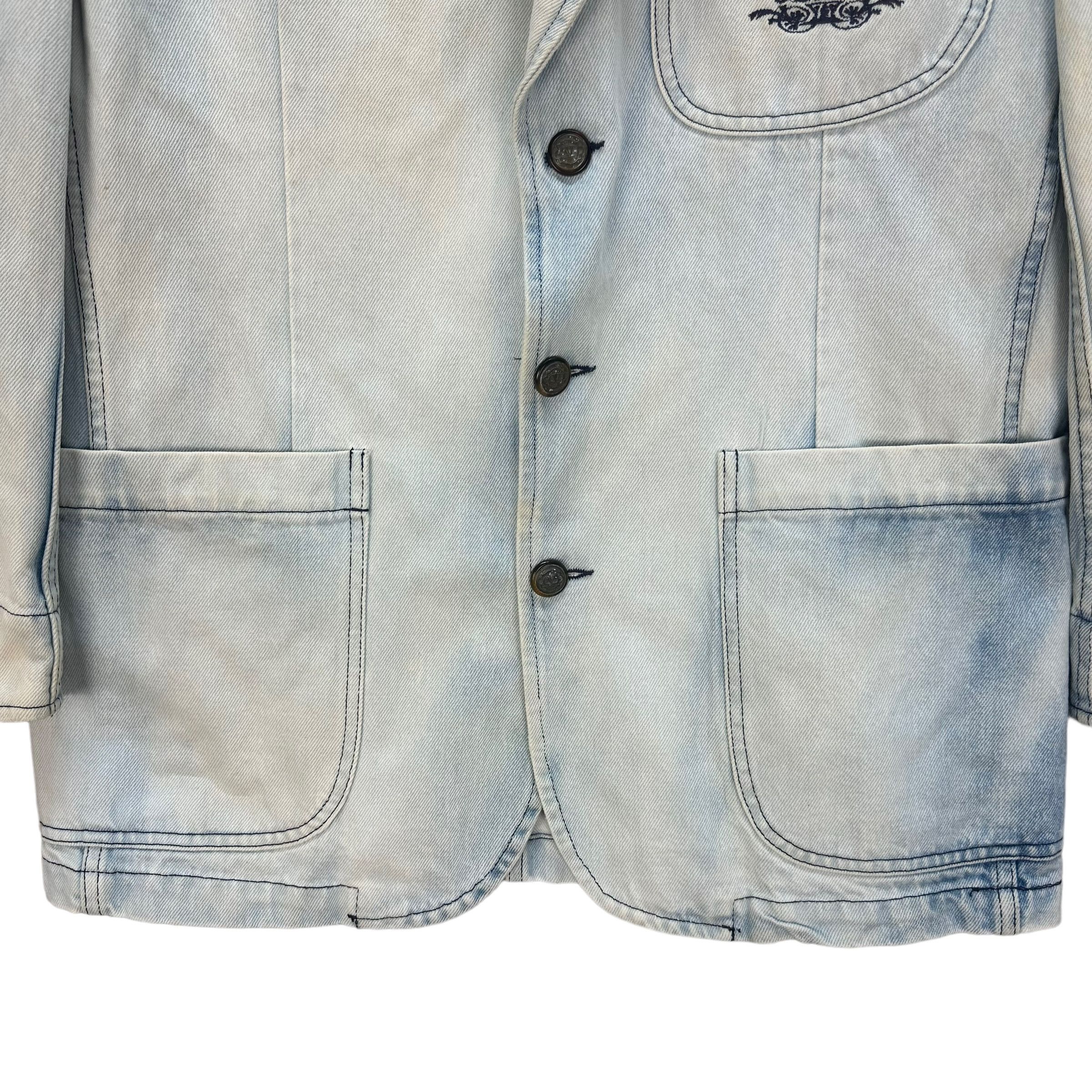 Vintage Valentino Garavani Jeans Washed Denim Casual Jacket #A7-0173 Size US M / EU 48-50 / 2 - 4 Thumbnail