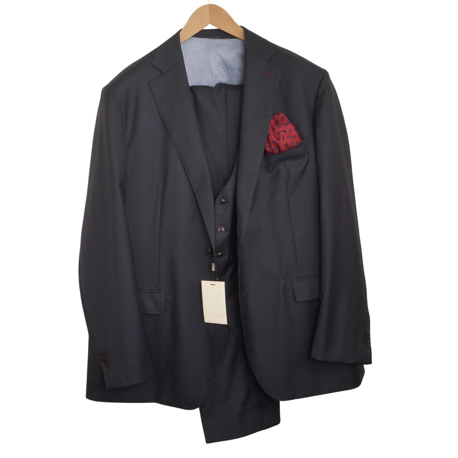 Suitsupply Men Suitsupply 3 Piece Suit Lazio Vitale Barberis Wool US54 Size 54R - 1 Thumbnail