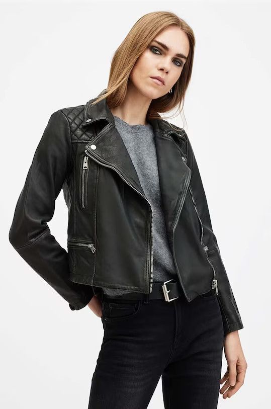 Allsaints × Leather ALLSAINTS Cargo Biker Leather Jacket With Scuffs Motorcycle Size M / US 6-8 / IT 42-44 - 2 Thumbnail