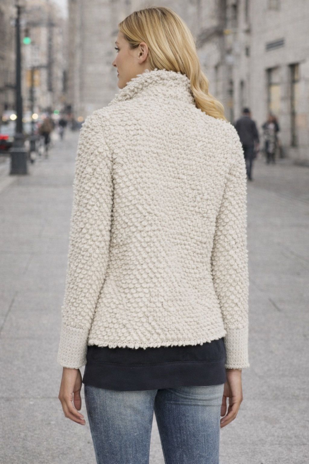 Iro IRO Jacket Sweater Caty Cream Loop Stitched Knit Blazer Sz 6 Size M / US 6-8 / IT 42-44 - 6 Thumbnail