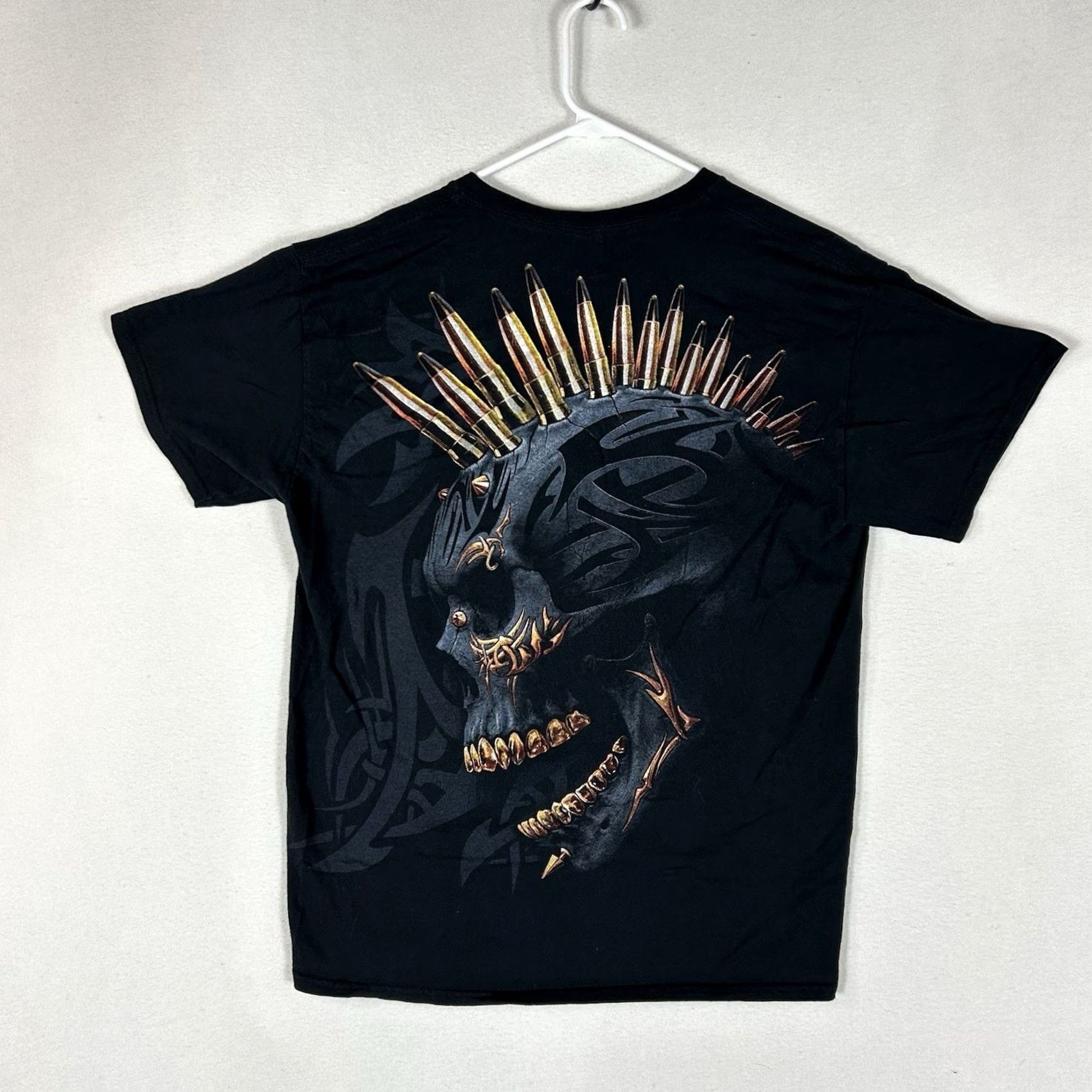 Gildan Gildan Motorcycle Graphic Skull T-shirt Mens Large Black Short Sleeve Tee Size US L / EU 52-54 / 3 - 5 Thumbnail