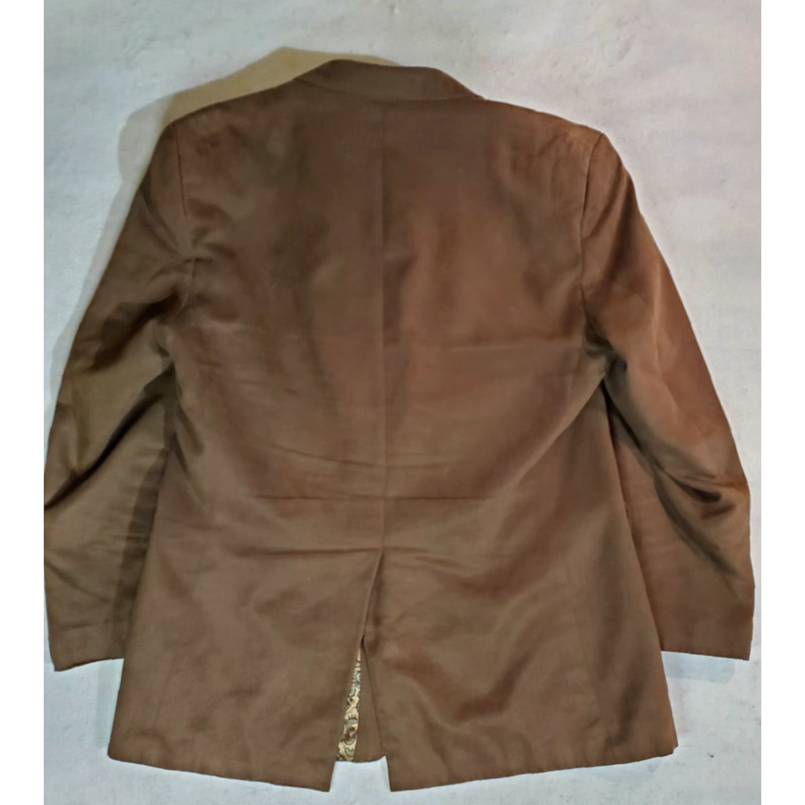 Ralph Lauren VINTAGE RALPH LAUREN Signature Sport Coat Brown Vegan Faux Suede- Paisley Lining 44R Mens Sport Coat/Blazer Size 44R - 5 Thumbnail