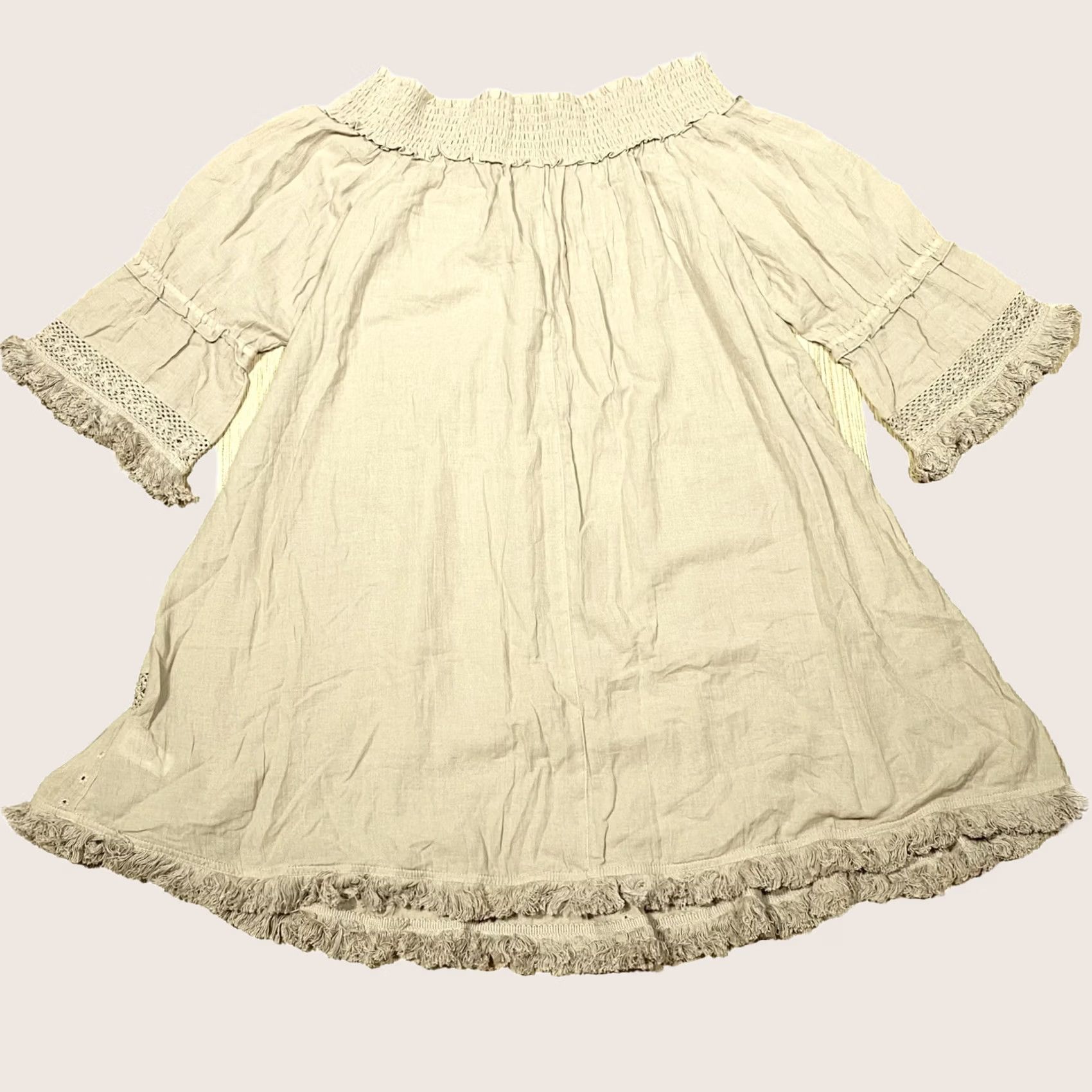 NEXT NEXT Dress Top Beachwear 3/4 Sleeve Light Brown Womens EU40 Cotton UK 12 Bnwt Size XL / US 12-14 / IT 48-50 - 1 Thumbnail