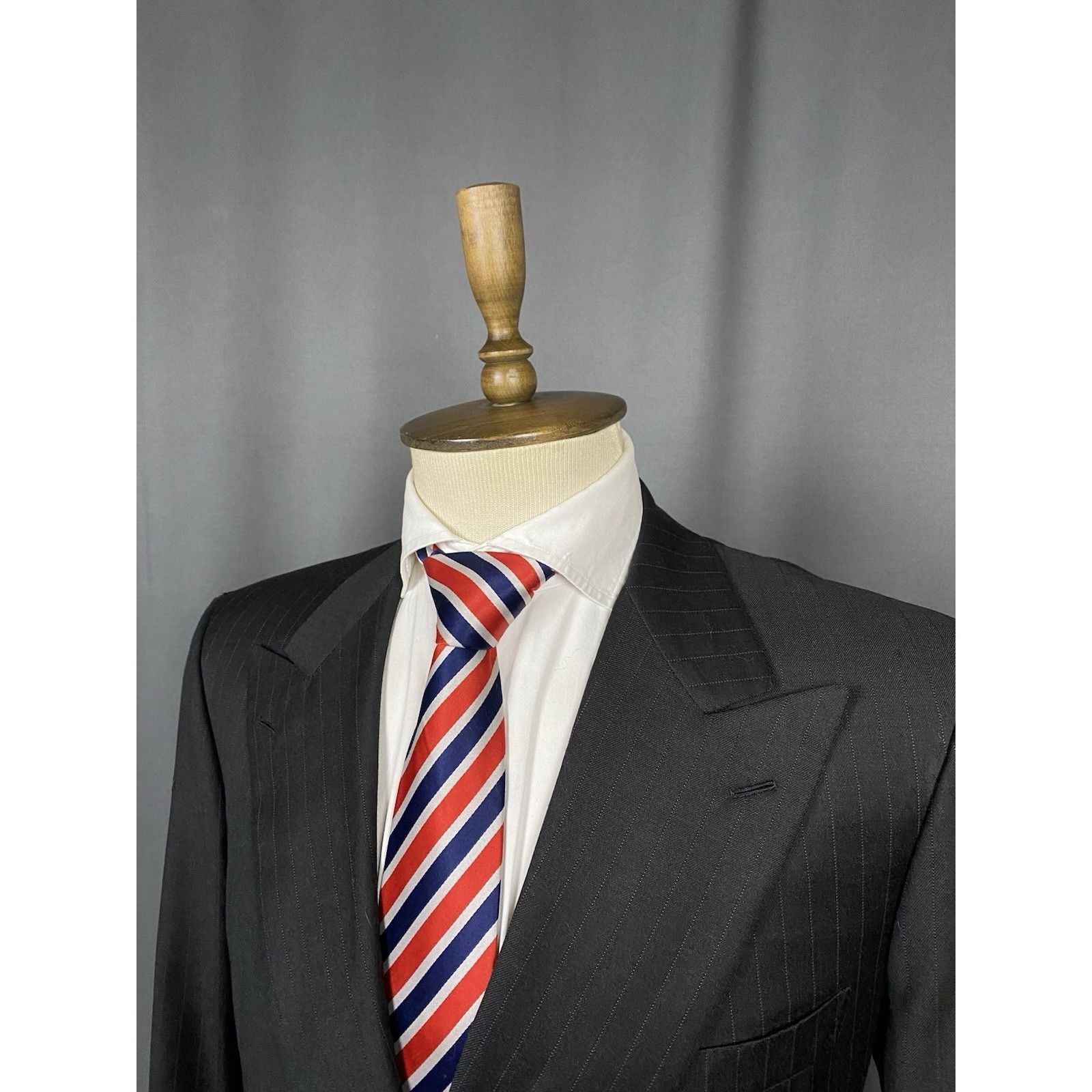 Brioni Brioni Men's Gray Wool Double Breasted Striped Wool Blazer J Size 52R - 5 Thumbnail