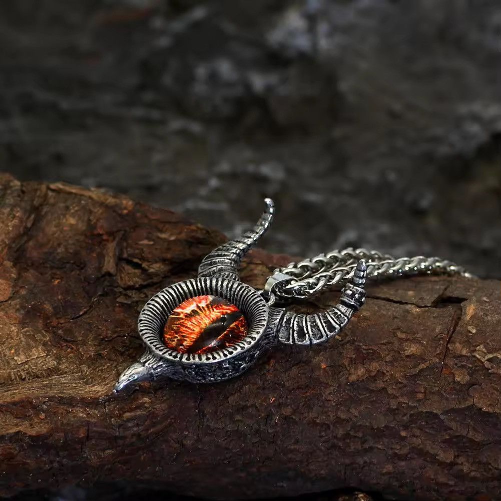 Jewelry Retro Devil Eyes Pendant Necklace Size ONE SIZE - 2 Thumbnail