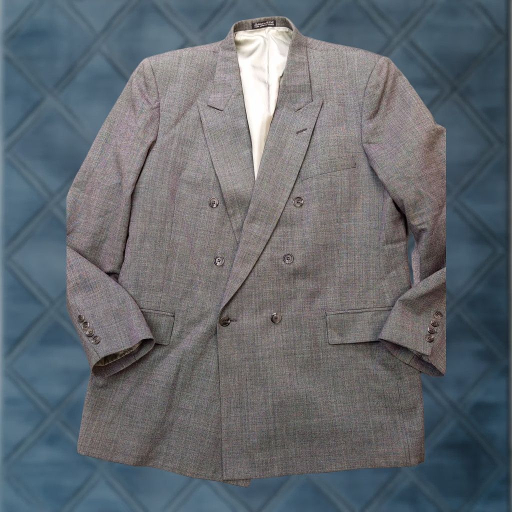 Doublet Oakton Ltd Blazer Jacket Sport Coat Mens 46 Long Gray Check Double Breasted Size 46R - 1 Thumbnail