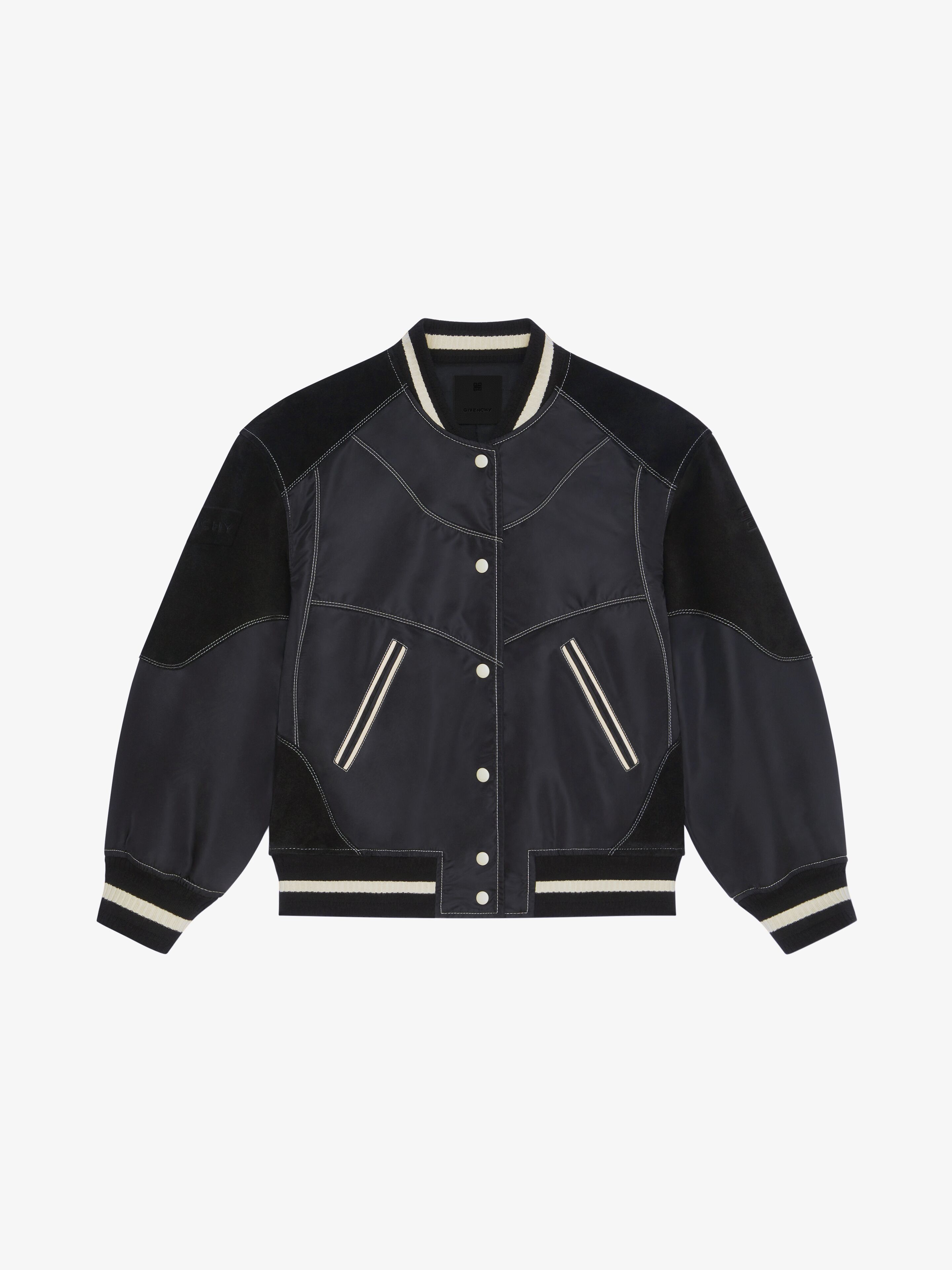 Givenchy o1srvl11e0725 Bl-Material Oversized Varsity in Black Size M / US 6-8 / IT 42-44 - 1 Thumbnail