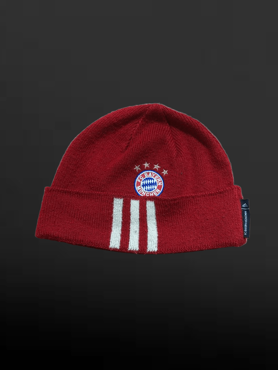 Adidas Adidas Vintage FC Bayern Munchen 3 Stripes Red Beanie Hat Size ONE SIZE - 1 Thumbnail