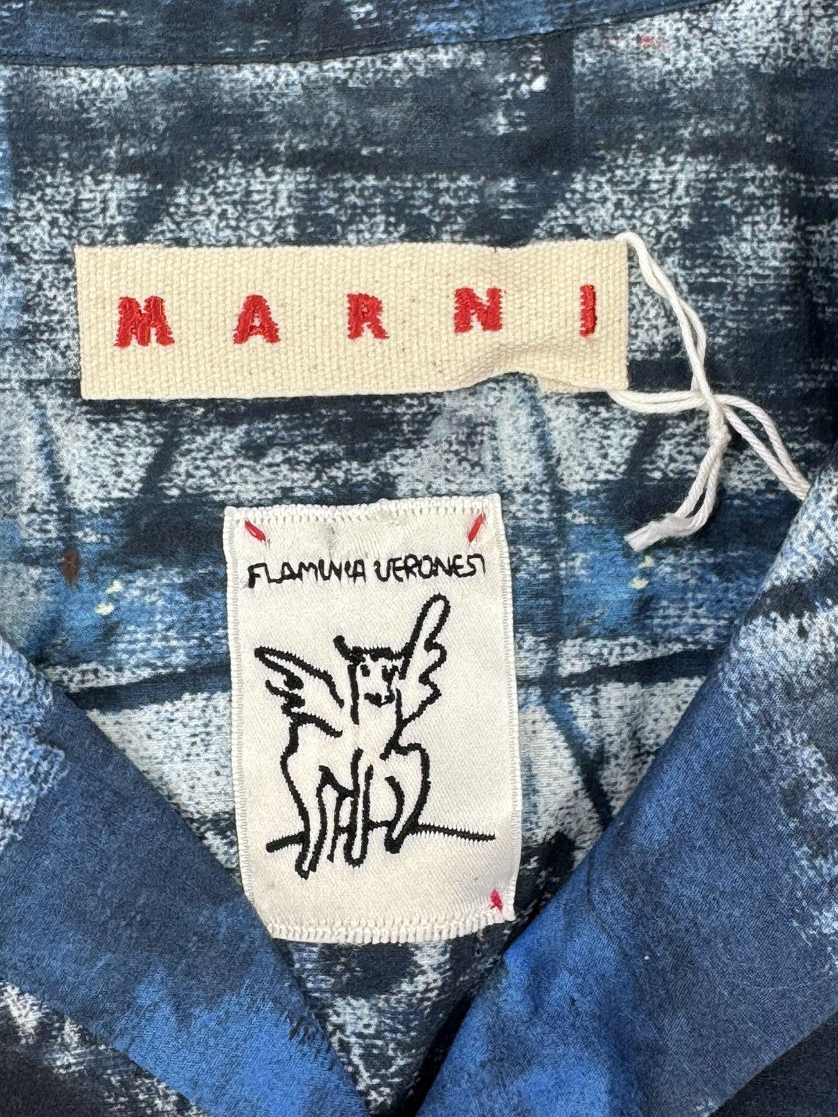 Marni BLUE PATTERNED BOWLING SHIRT Size US XL / EU 56 / 4 - 3 Thumbnail