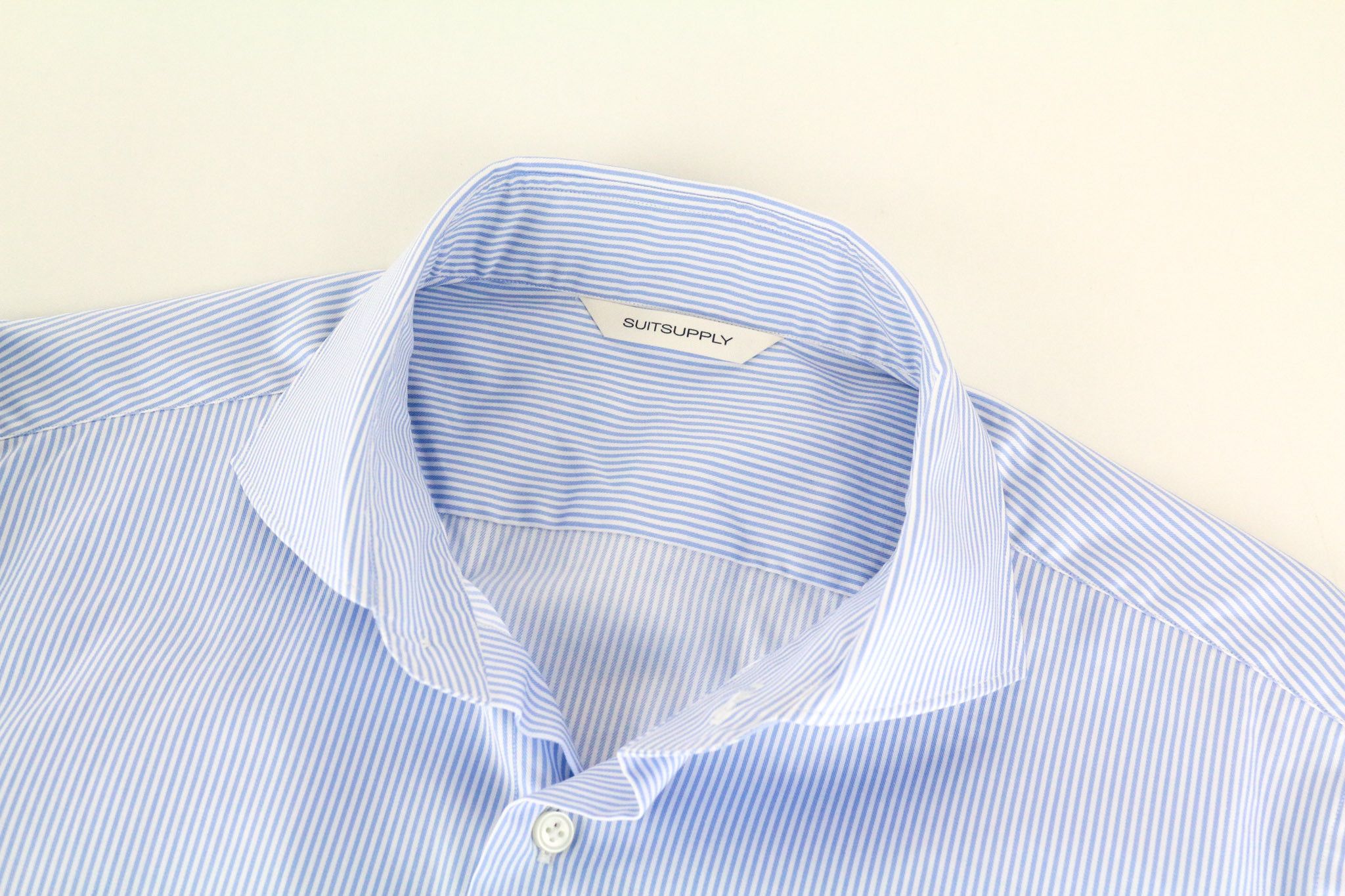 Suitsupply ~S Slim Blue Cotton Striped Cutaway 72842 Size US S / EU 44-46 / 1 - 3 Thumbnail