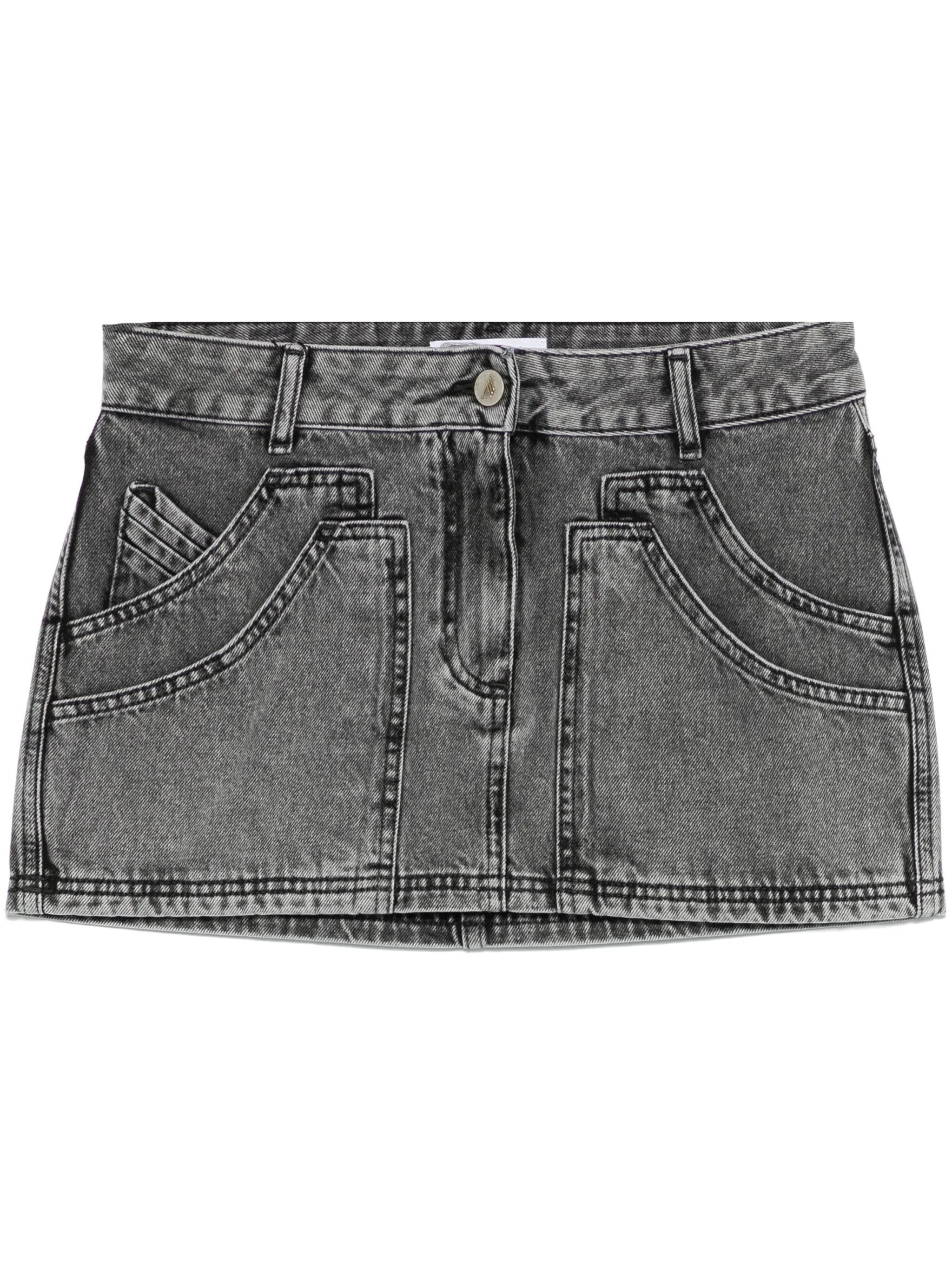 The Attico o1s22i1n0325 Denim Mini Skirt in Dark Grey Size 28" / US 6 / IT 42 - 1 Thumbnail