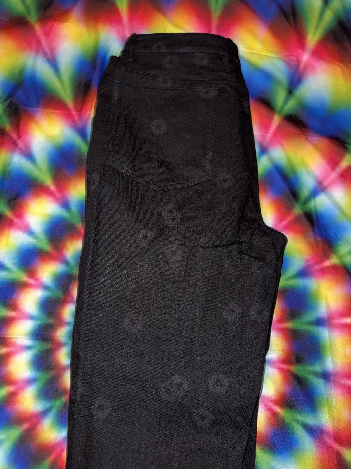 Fuck The Population FTP Bullet Hole All Over Print Denim Pants Size US 36 / EU 52 - 6 Thumbnail