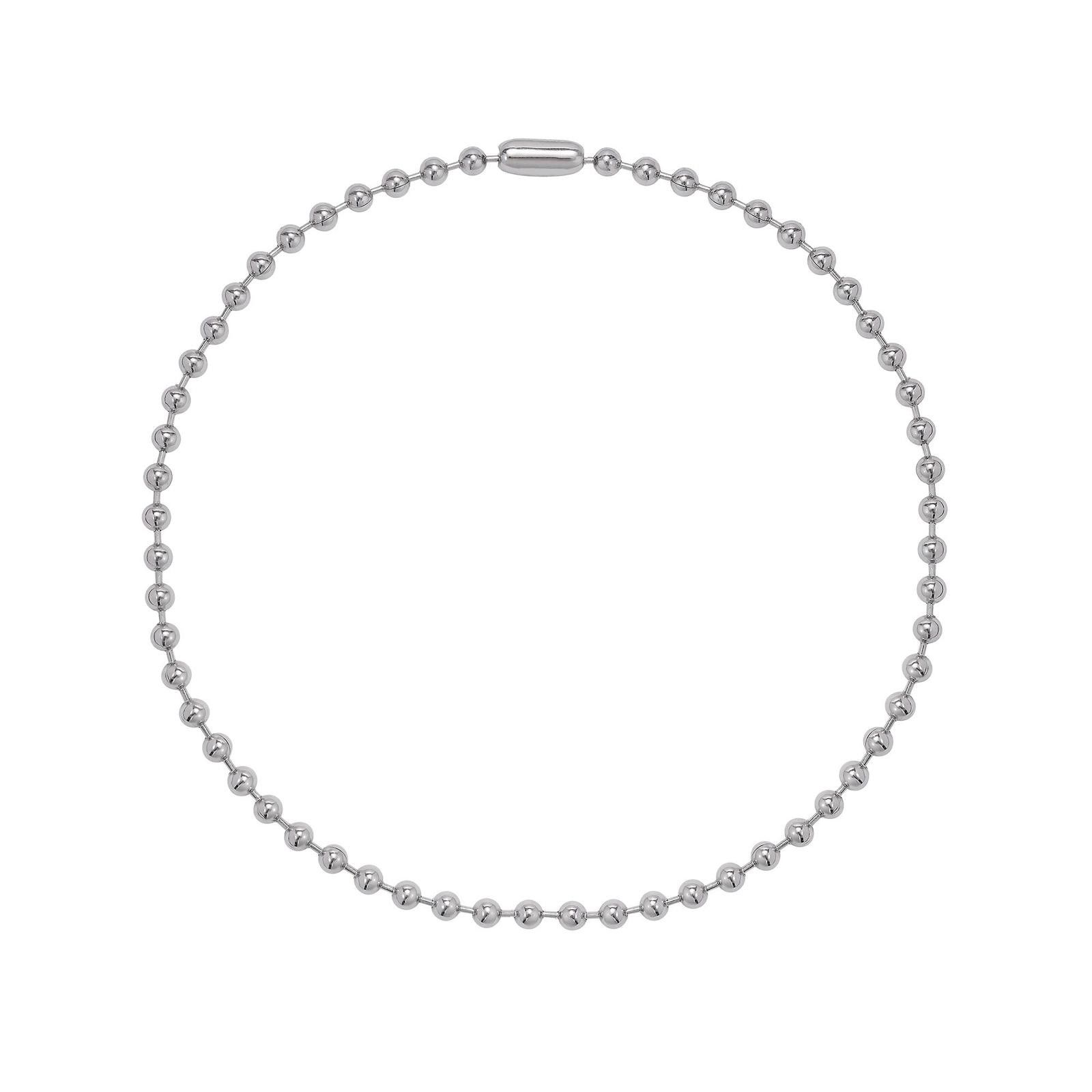 Jewelry Silver Ball Bead Necklace – Stacked Hip-Hop Chain Size ONE SIZE - 6 Thumbnail
