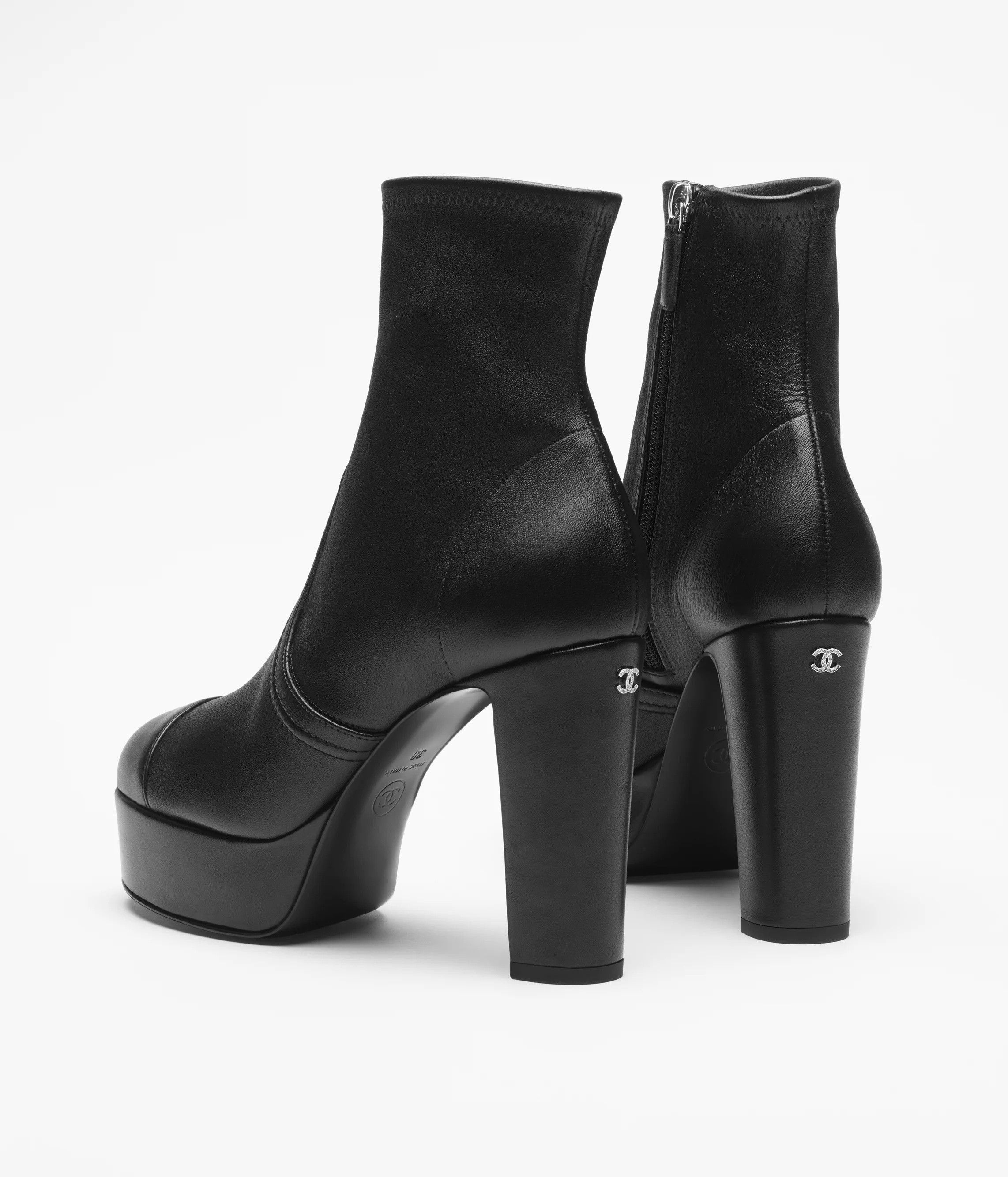 Chanel Chanel 24K Black Short Ankle Platform Block Heel Bootie 39.5 Size US 9.5 / IT 39.5 - 13 Thumbnail