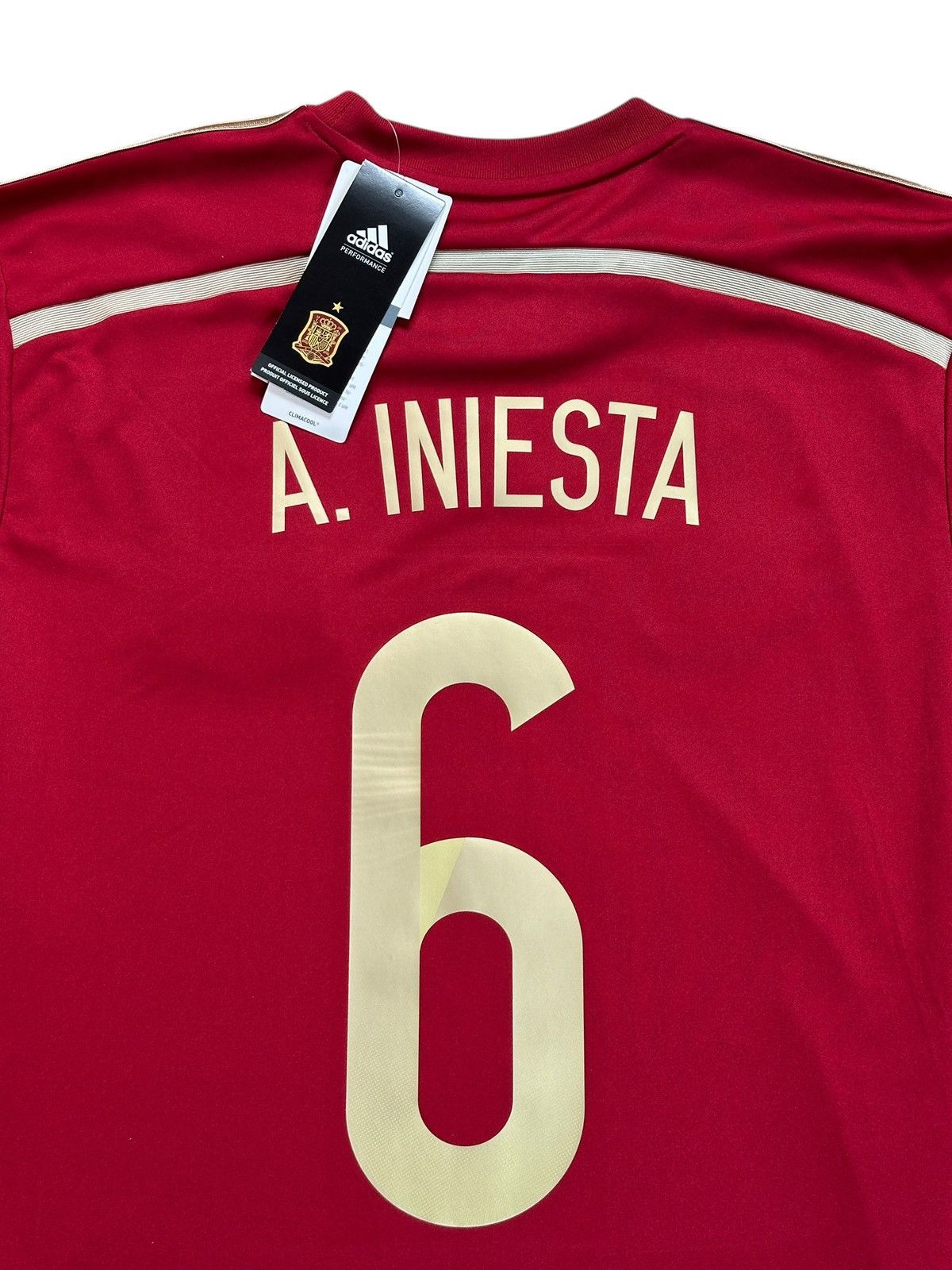 Adidas Spain 2014 Iniesta Home Jersey Size US M / EU 48-50 / 2 - 3 Thumbnail