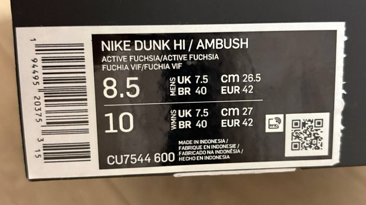 Ambush Design × Nike NIKE AMBUSH X DUNK HIGH 'COSMIC FUCHSIA Size US 8.5 / EU 41-42 - 5 Thumbnail