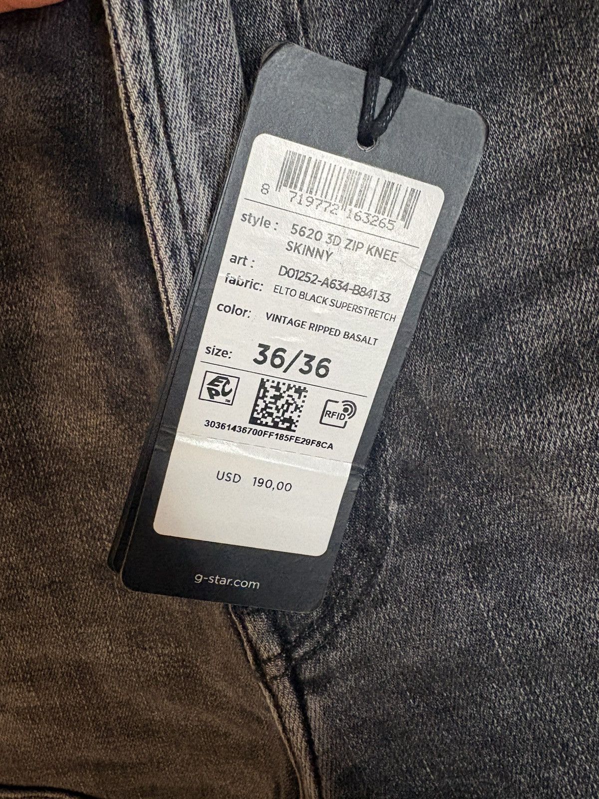 G-Star G-Star Raw 5620 3D Zip Knee Skinny Jeans Size US 36 / EU 52 - 8 Thumbnail