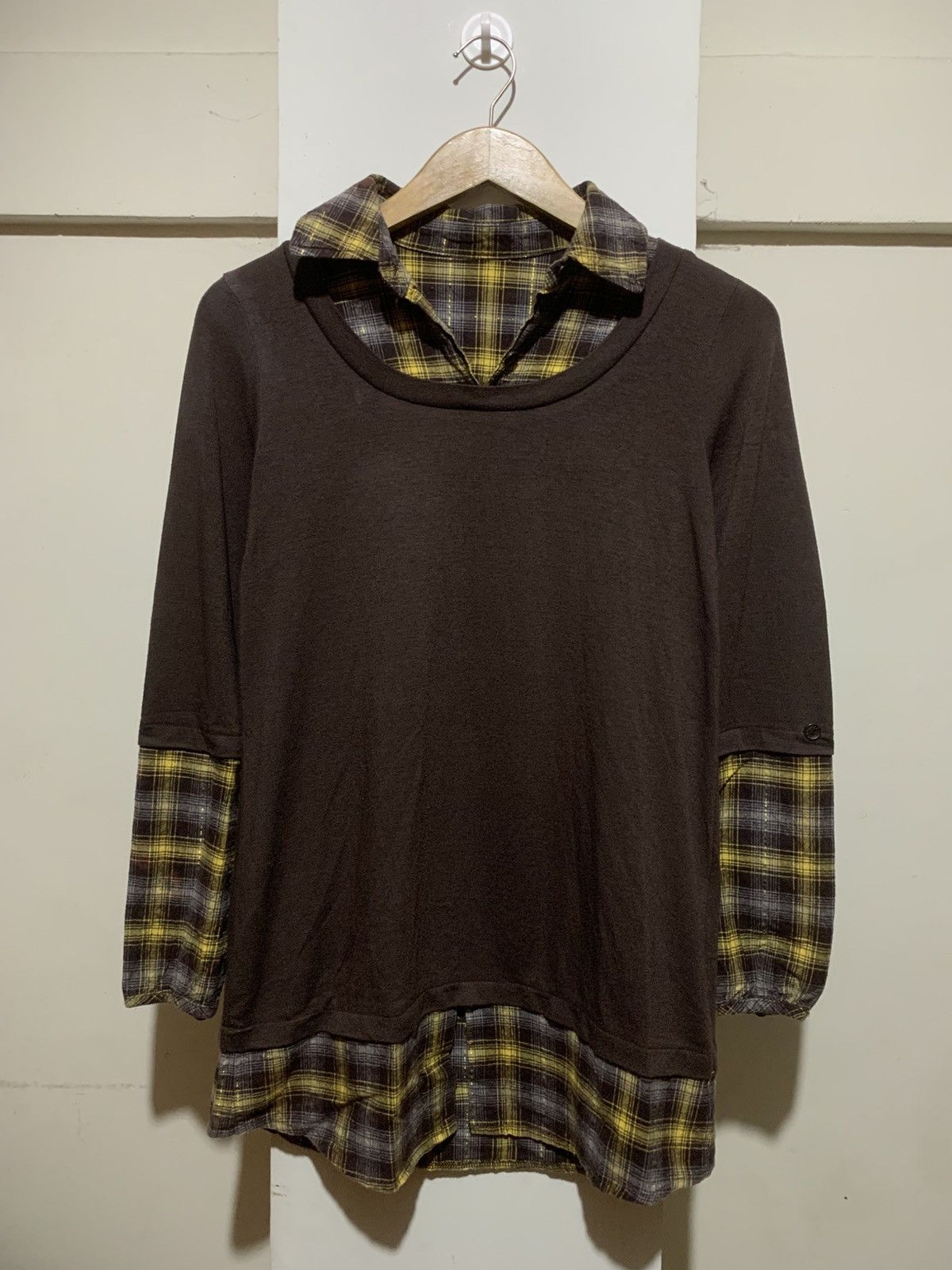 Japanese Brand Japanese Double Layer Flannel Grunge Punk Style Tee Shirt Size US L / EU 52-54 / 3 - 1 Thumbnail
