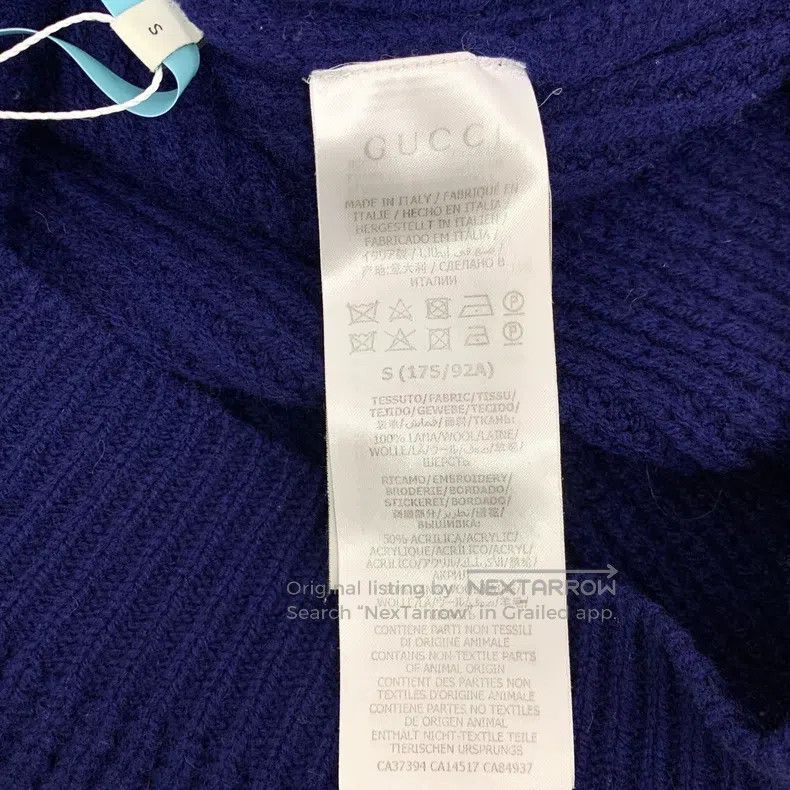 Gucci Gucci Dark blue logo embroidered wool V-neck single-breast Size US S / EU 44-46 / 1 - 6 Thumbnail
