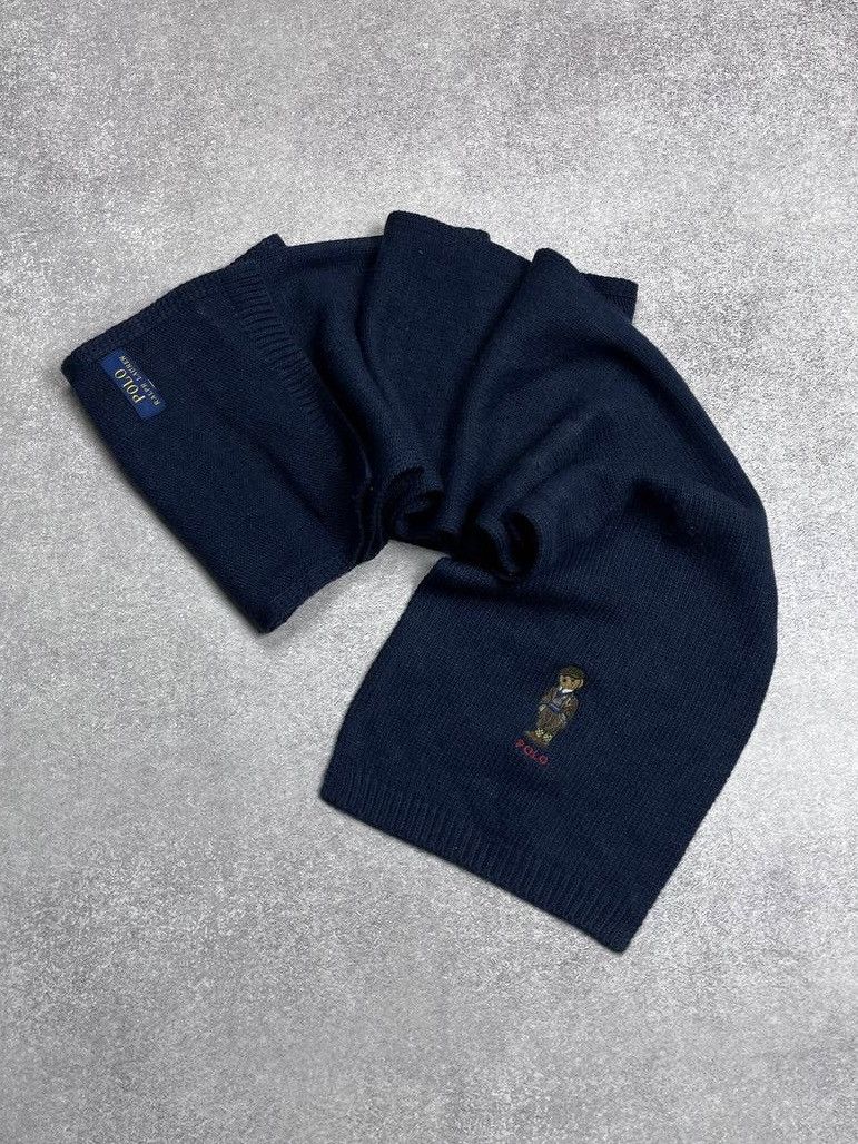 Vintage Polo Ralph Lauren Bear Scarf Old Money Y2K