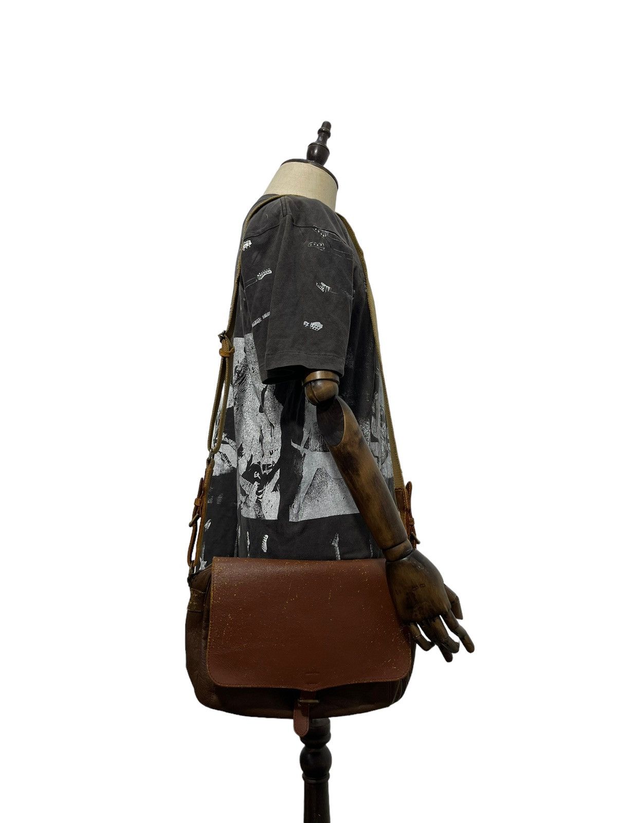 Japanese Brand Leather Hunting Bag Vtg Lfoncel Paris Patina Size ONE SIZE - 2 Thumbnail