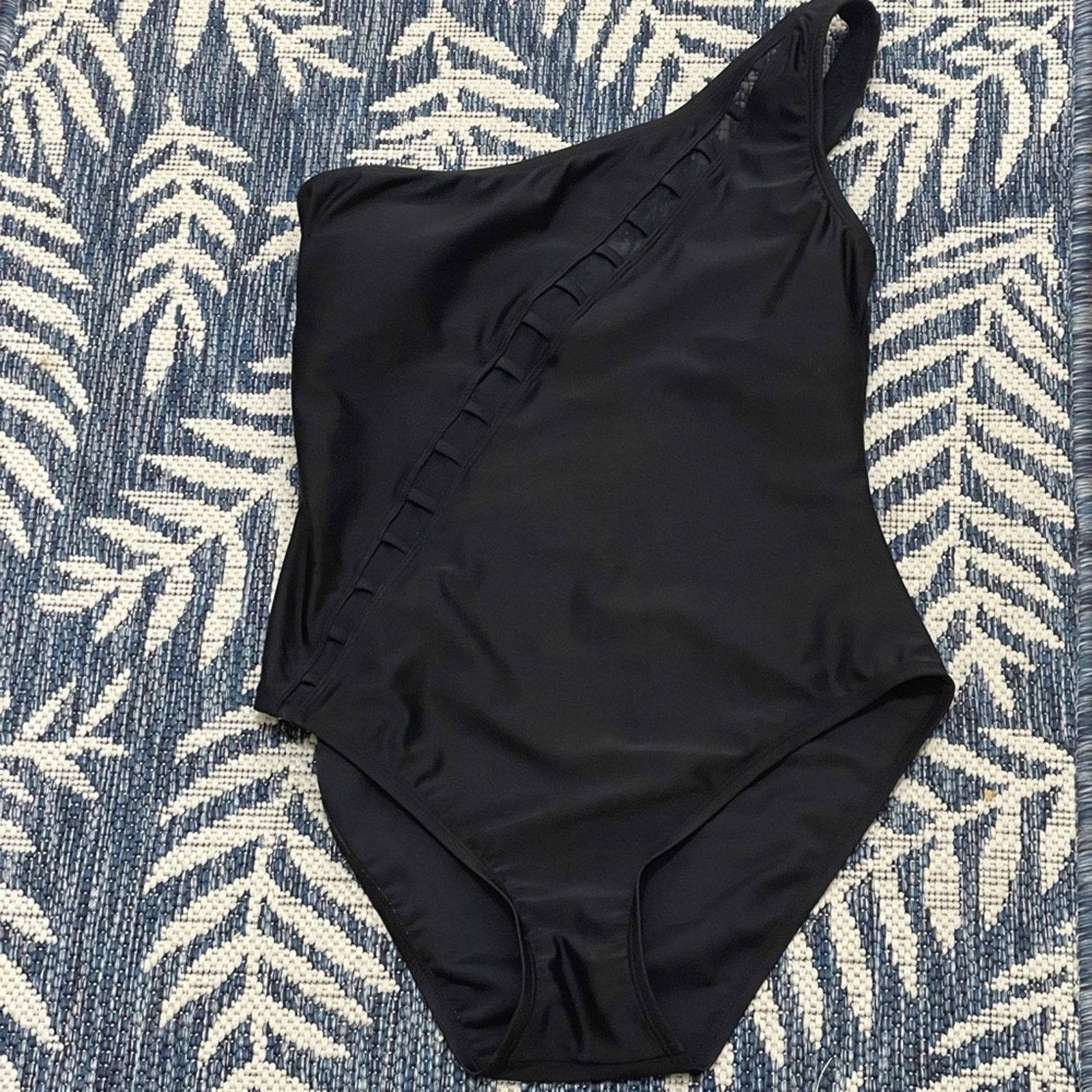 Other BLEU ROD BEATTIE Meshing One Shoulder Black Swim Suit Size ONE SIZE - 5 Thumbnail