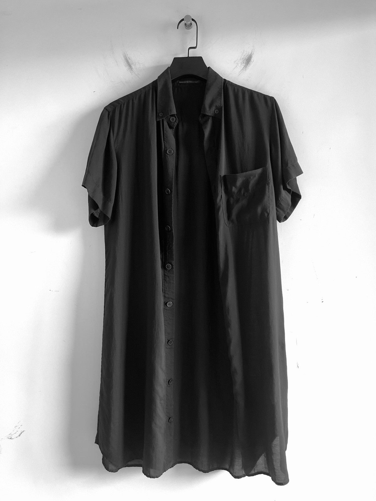 Yohji Yamamoto Yohji Yamamoto +Noir - CELLULOSE HALF LONG SHIRT DRESS Size XS / US 0-2 / IT 36-38 - 2 Thumbnail