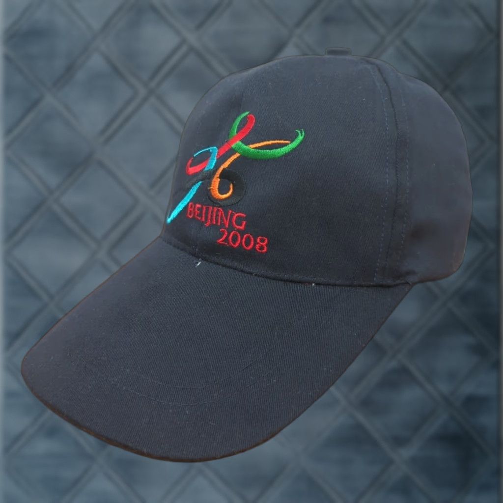 Vintage Beijing Olympics Hat Cap Long Bill Adjustable Baseball Cap Blue Cotton Men One Size USA 2008 Vintage? (but not vintage) Size ONE SIZE - 1 Thumbnail