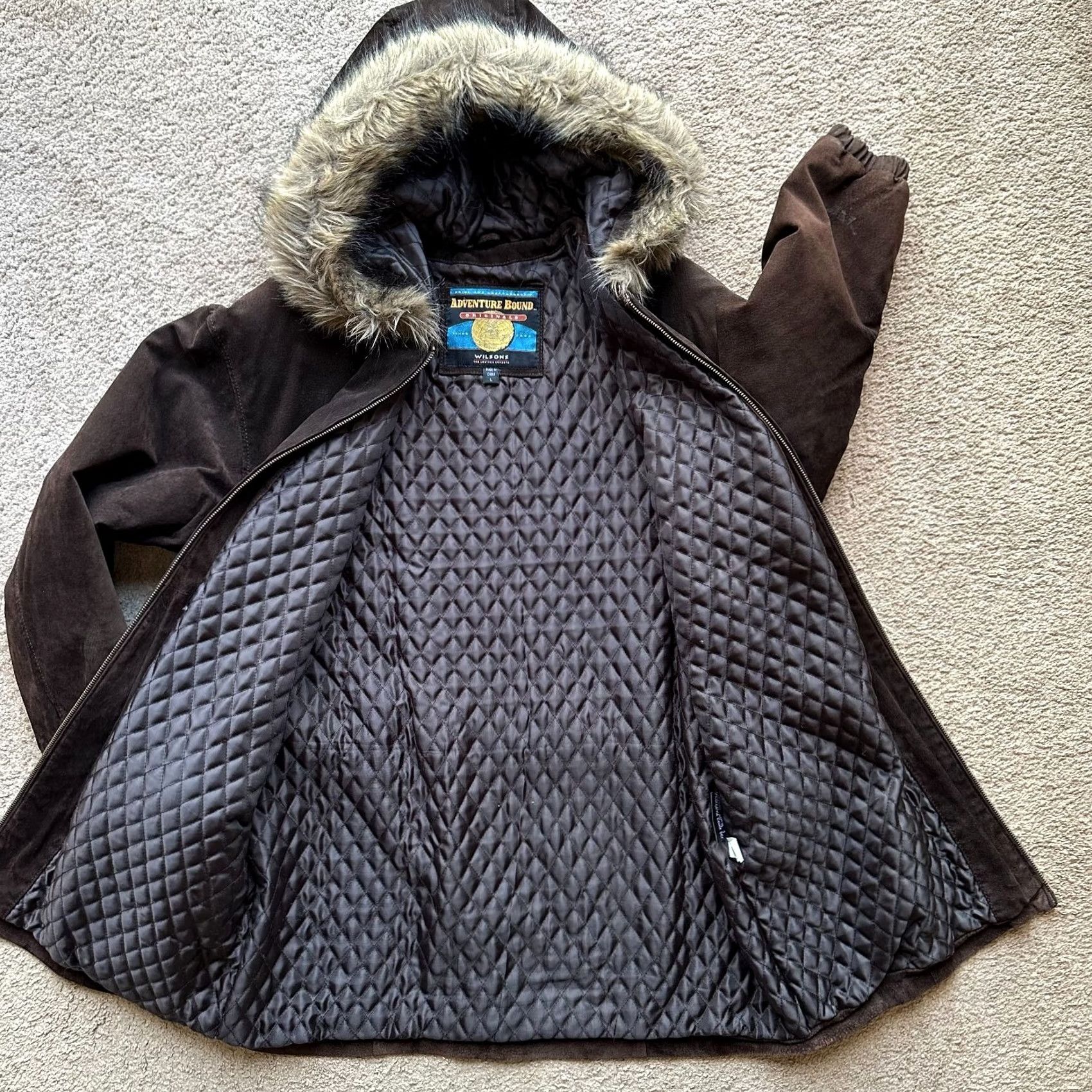 Vintage VINTAGE Wilsons Adventure Bound Leather Parka Jacket Mens Large Dark Brown Belted Zip Size US L / EU 52-54 / 3 - 3 Thumbnail