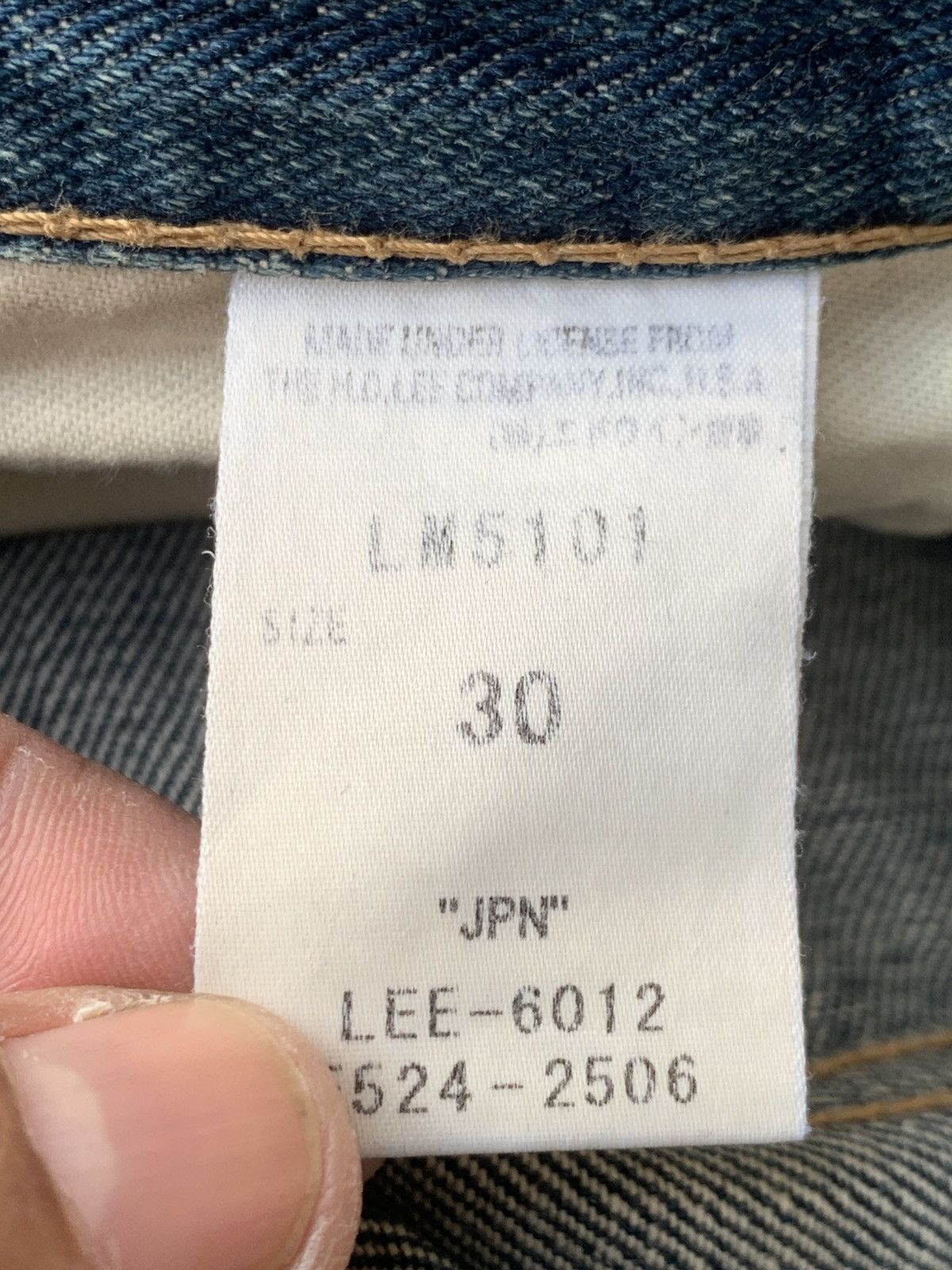 Lee Vintage Lee Rider made in Japan faded blue organic carton. Size US 30 / EU 46 - 9 Thumbnail