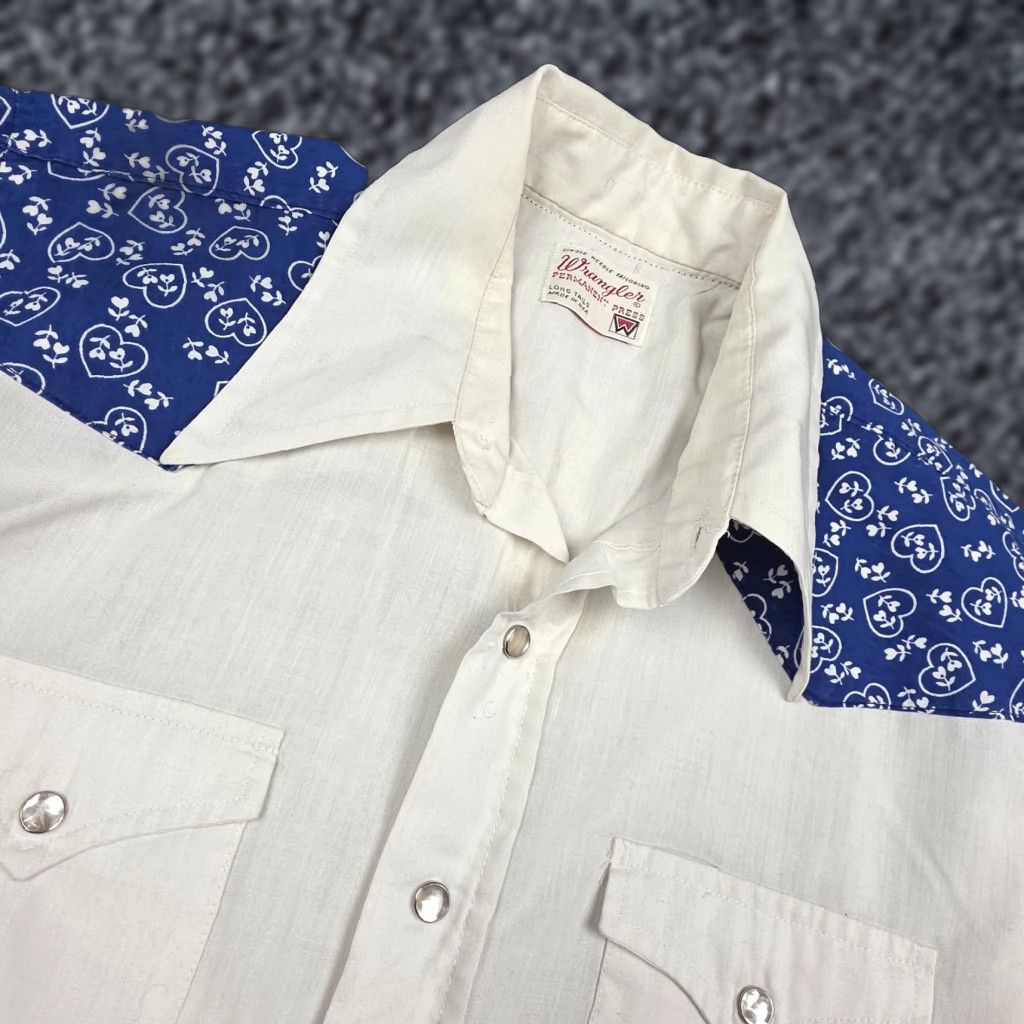 Wrangler VINTAGE Wrangler Permanent Press Pearl Snap Shirt Men's 17 34 White Western USA* Size US S / EU 44-46 / 1 - 1 Thumbnail