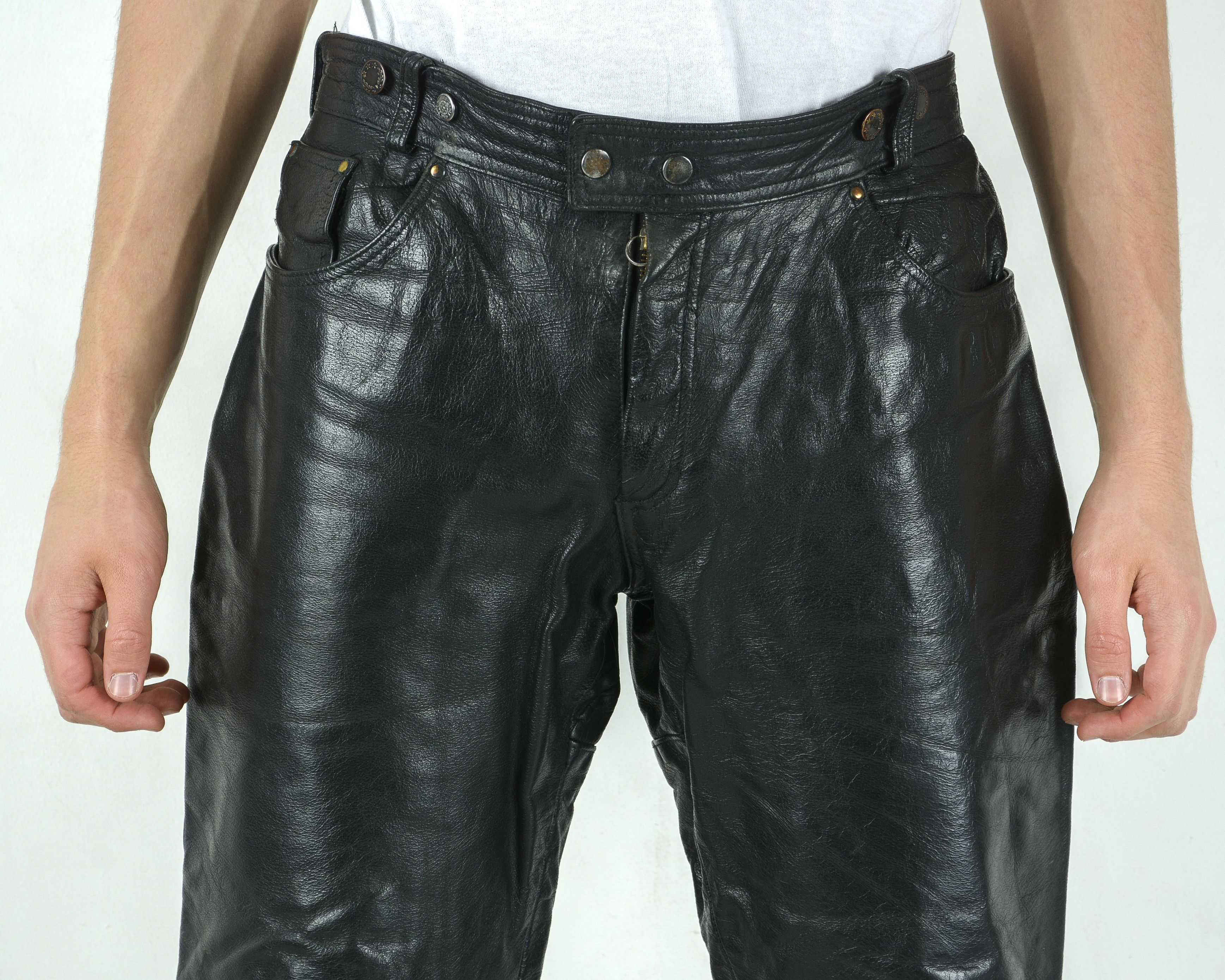 Leather Louis W38 L30 Leather Pants Trousers Biker Grunge Motorcycle Size US 38 / EU 54 - 2 Thumbnail